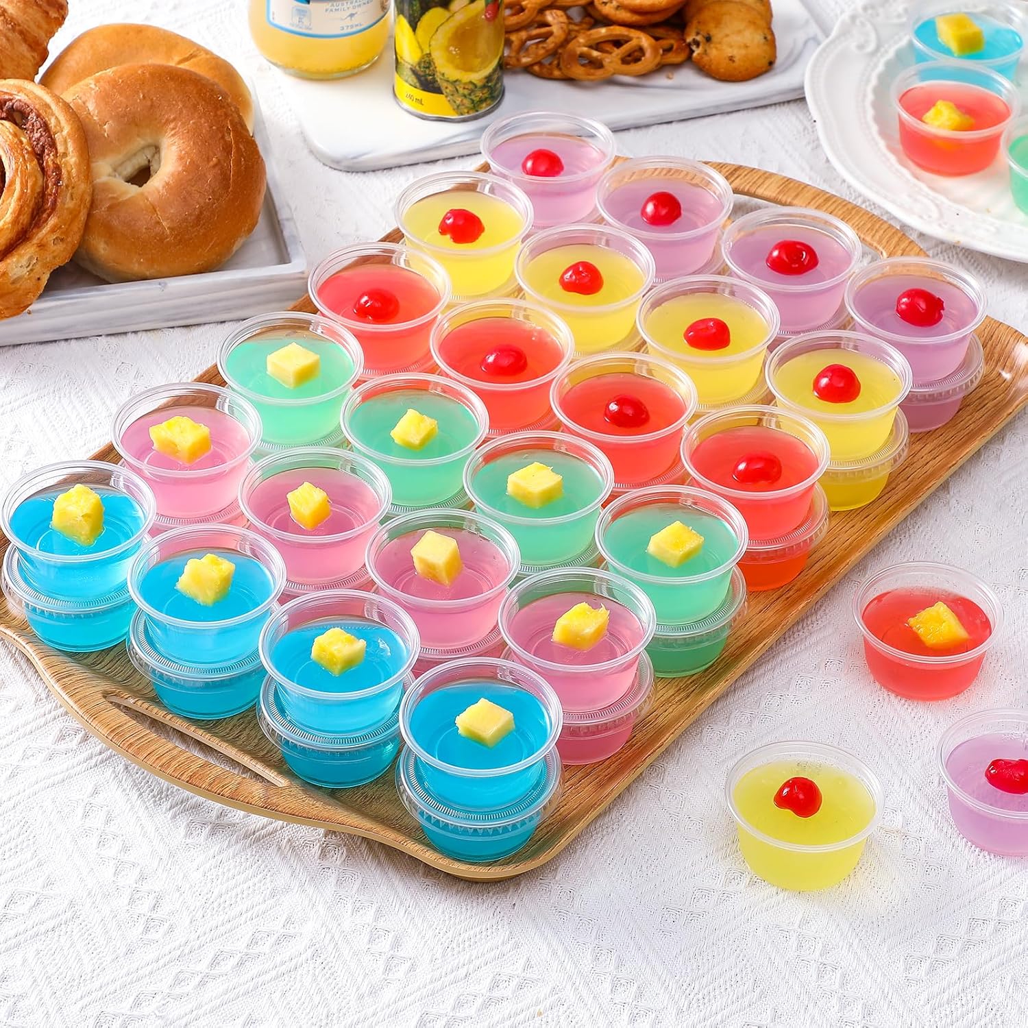Thumbnail 5 de AOZITA 400-Piece Set of 2 oz Jello Shot Cups with Lids (Stackable, BPA-Free)