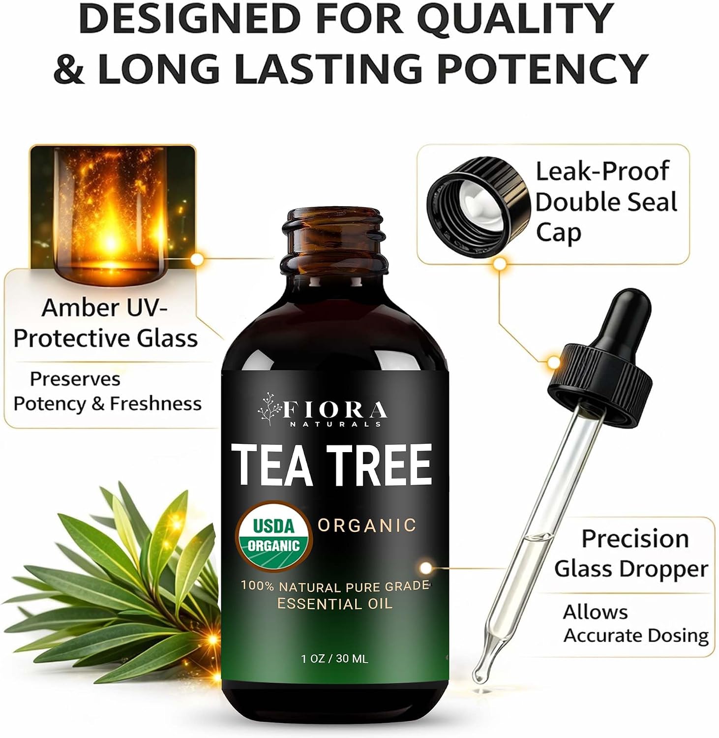Detalle de Fiora Naturals Tea Tree Oil 1 oz