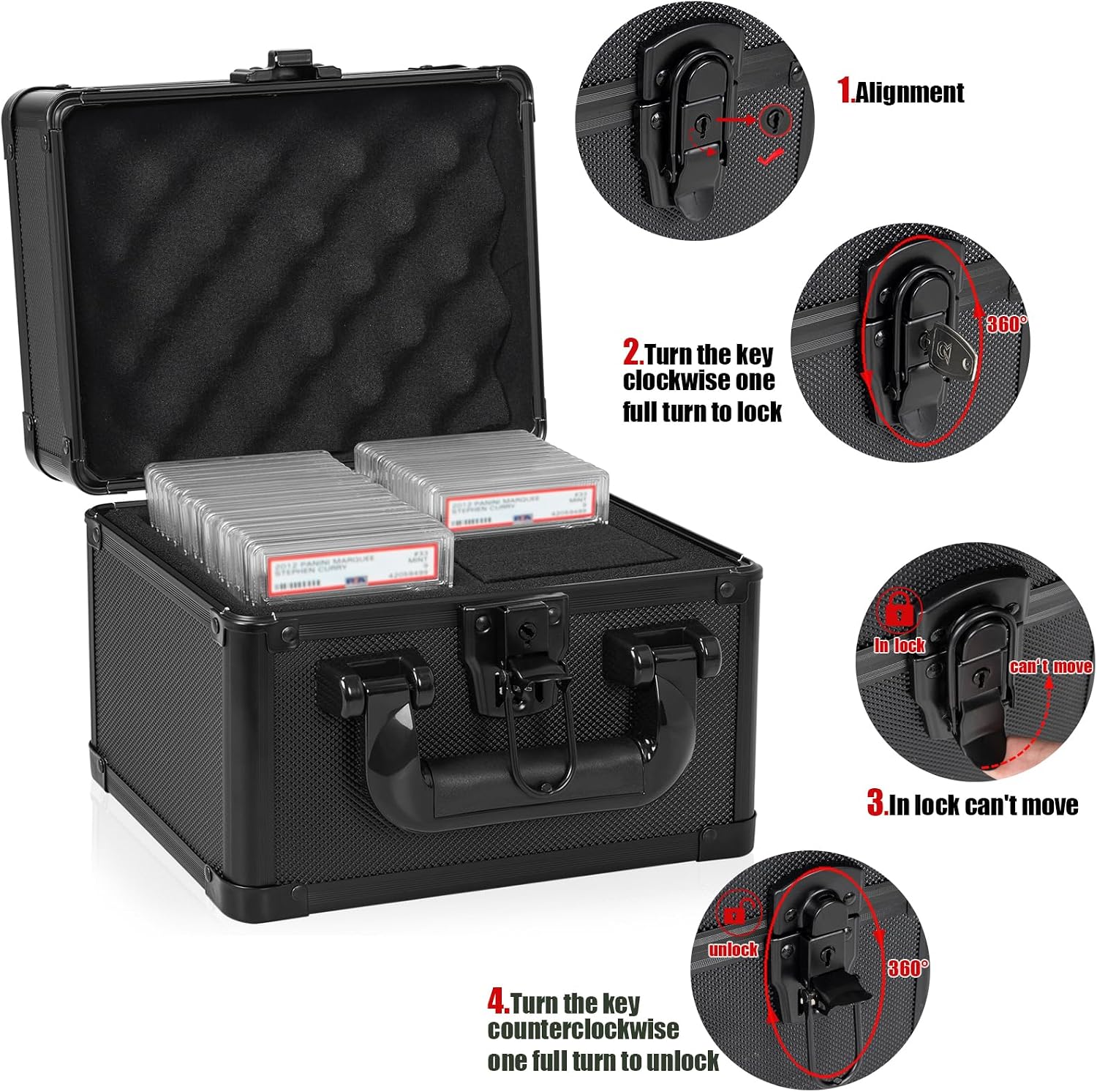 Thumbnail 1 de OUUTMEE Graded Card Case - Aluminum Alloy Storage Box for 40 Card Slabs