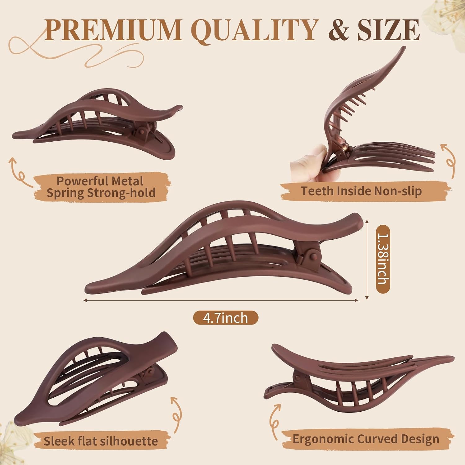 Thumbnail 2 de Sisiaipu Flat Hair Clips, 4.6-Inch