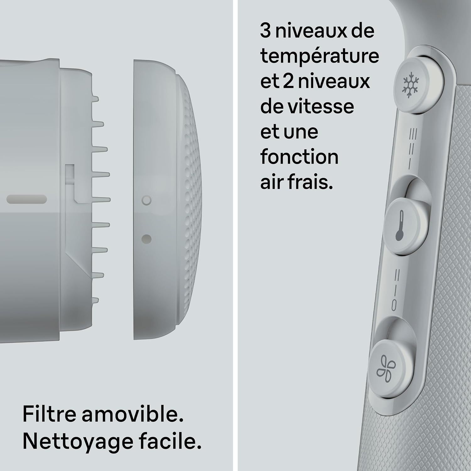 Detalle 2 de Braun Sèche-cheveux HD2.35 (BRHD235E) 2200W avec IONTEC, diffuseur, peigne lisseur et concentrateur