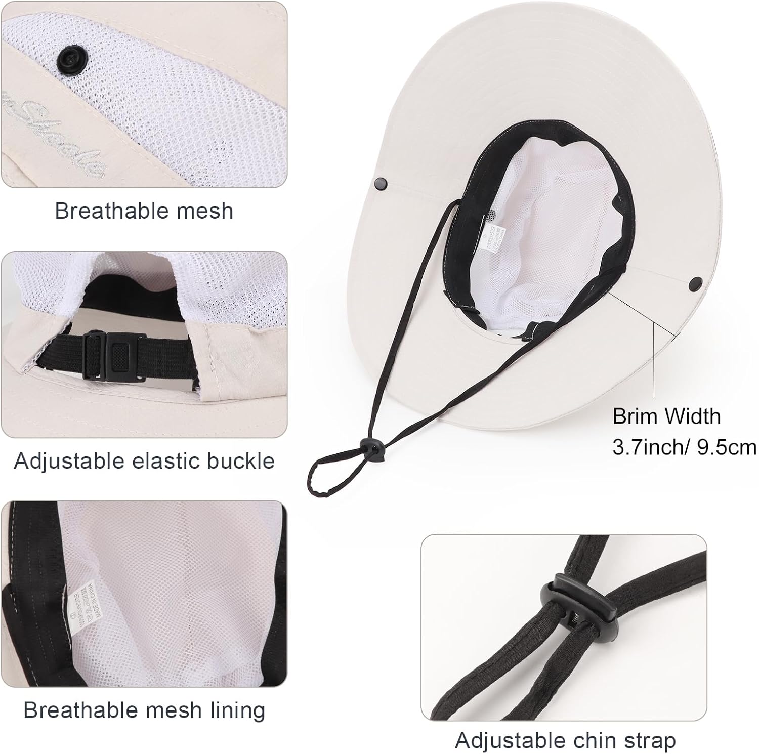 Thumbnail 5 de DRESHOW Baby Sun Hat for Toddlers (3–8 Years): UV Protection, Foldable Mesh Wide Brim with Chin Strap