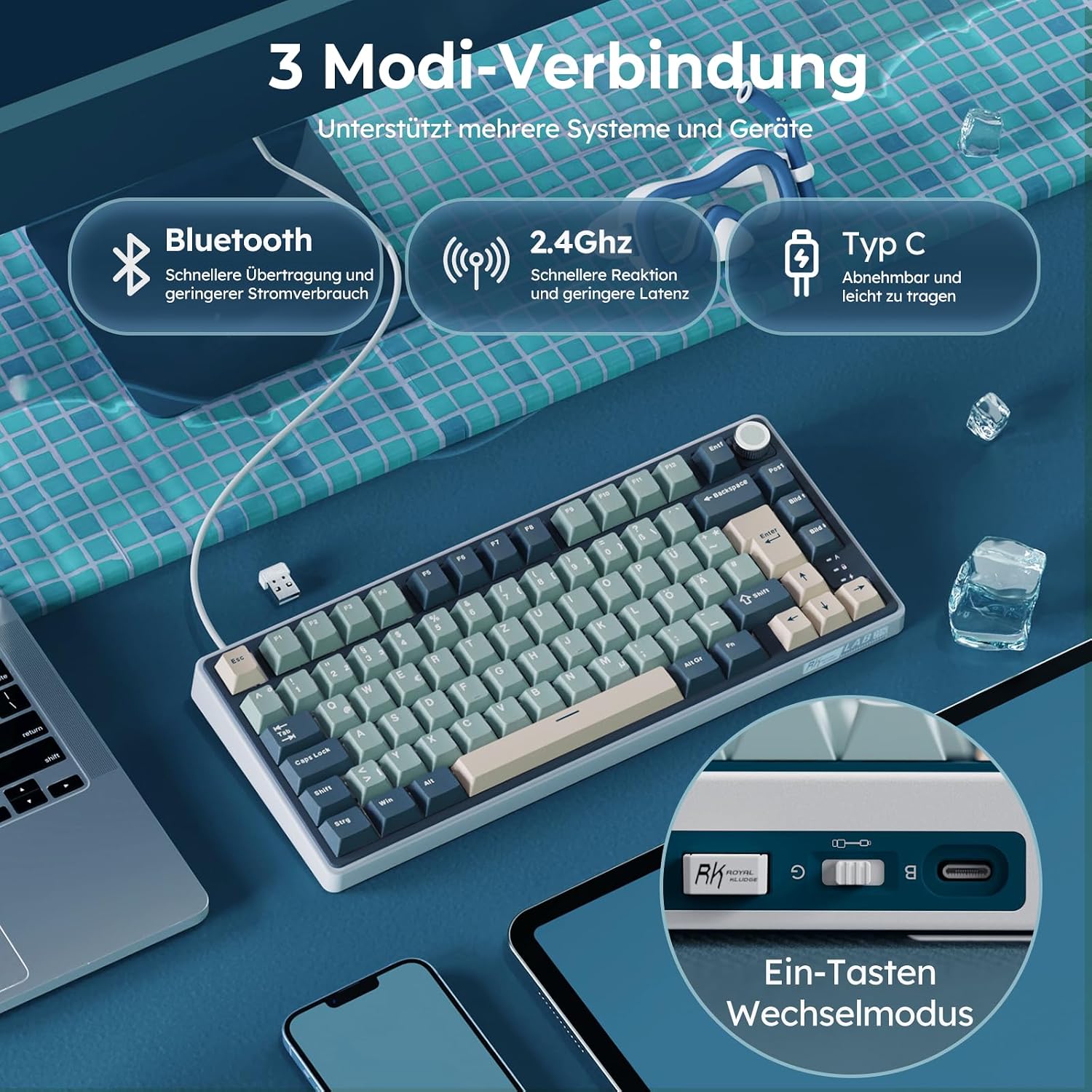 Thumbnail 3 de RK ROYAL KLUDGE R75 mechanische Tastatur 75% ⌨