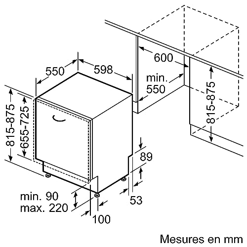 Detalle de Bosch SMV2HTX02E – Lave-vaisselle encastrable 60 cm, Série 2