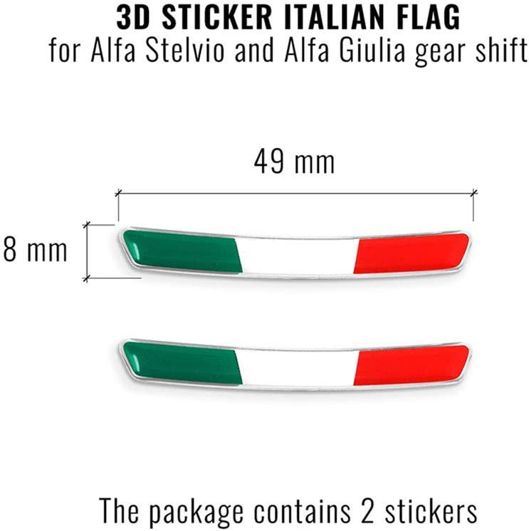 Detalle de 4R Quattroerre.it 14171 Adesivi Italia per Leva Cambio Alfa Giulia Stelvio – Set da 2