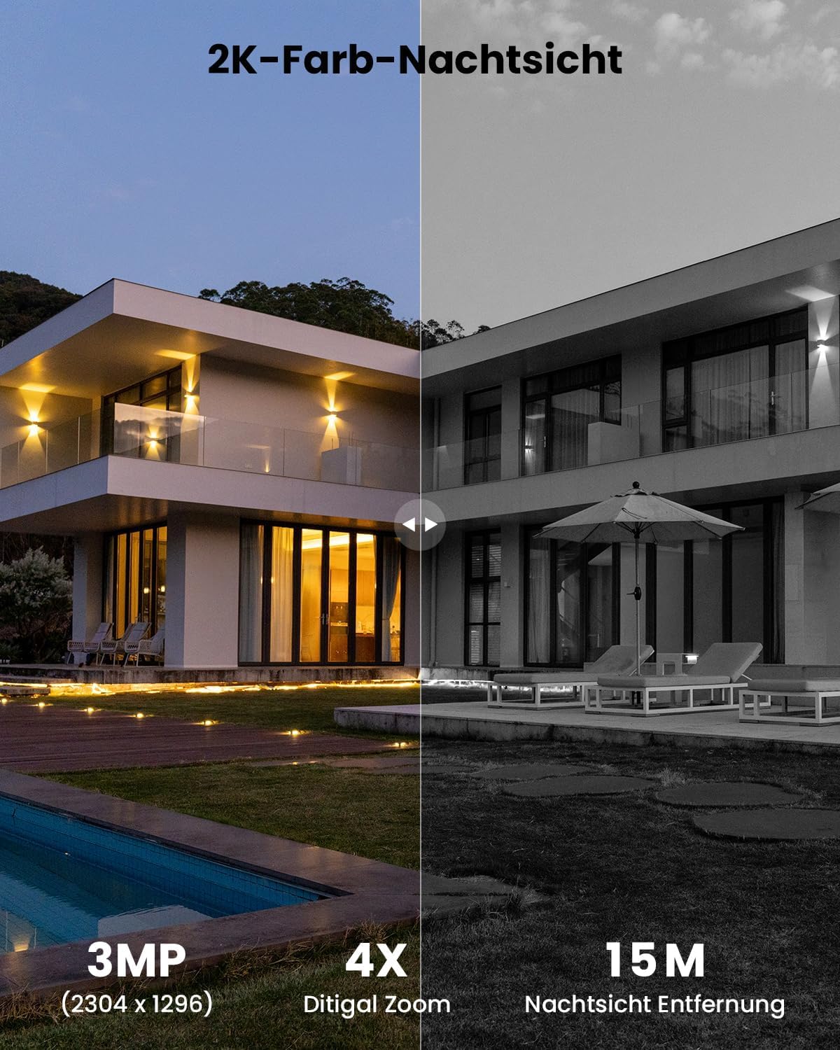 Thumbnail 3 de ieGeek 2K Überwachungskamera außen 360°