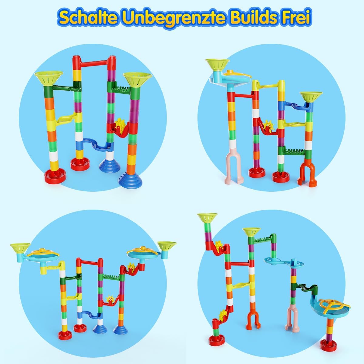 Detalle 2 de Murmelbahn 110PCS Kugelbahn Spielset 🎲