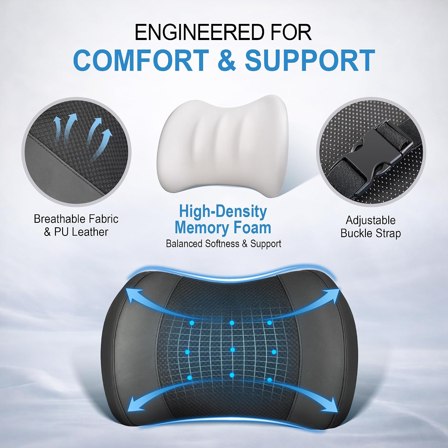 Detalle 1 de Lofty Aim Lumbar Support Pillow memory foam for lower back relief