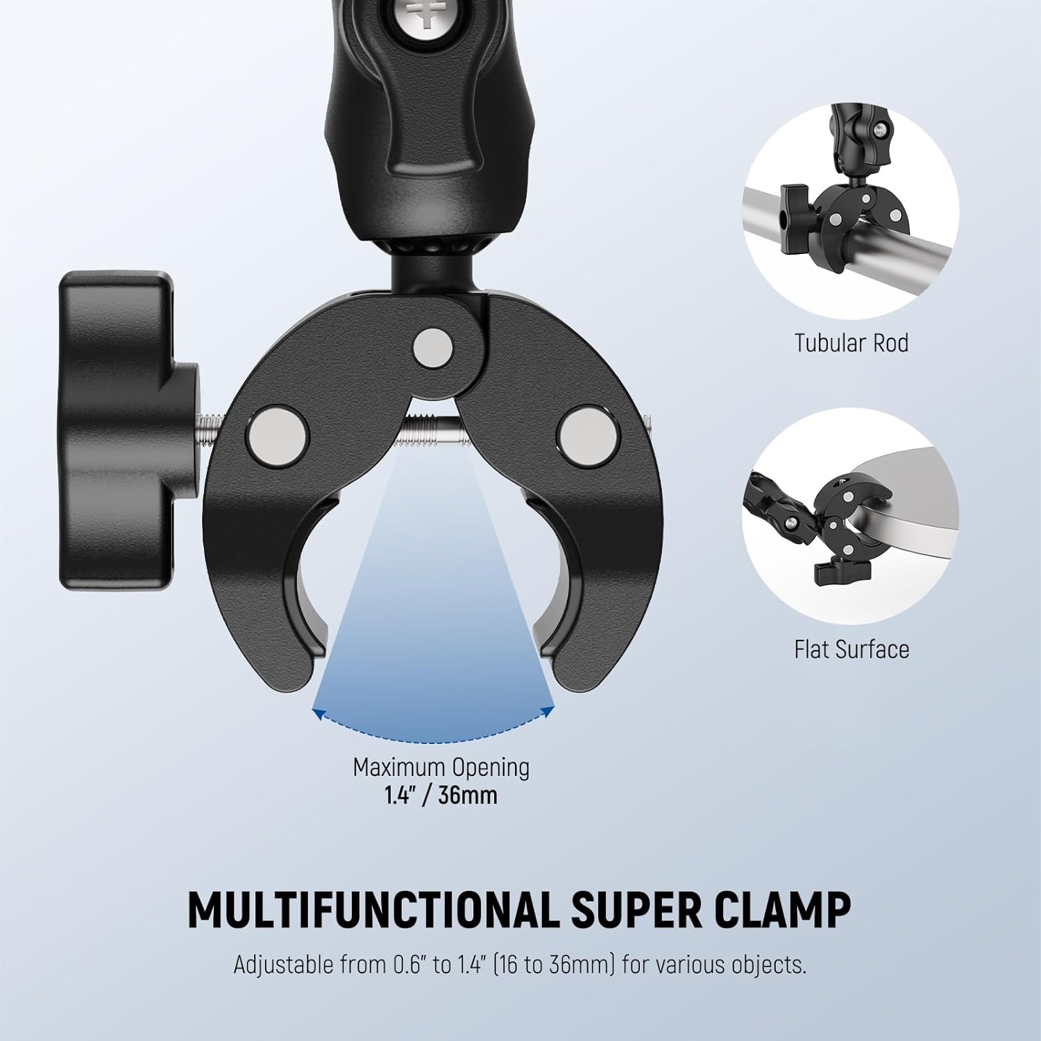 Thumbnail 2 de NEEWER Double Super Clamp Mount with Magic Arm (CA160) for desk photo studio setups