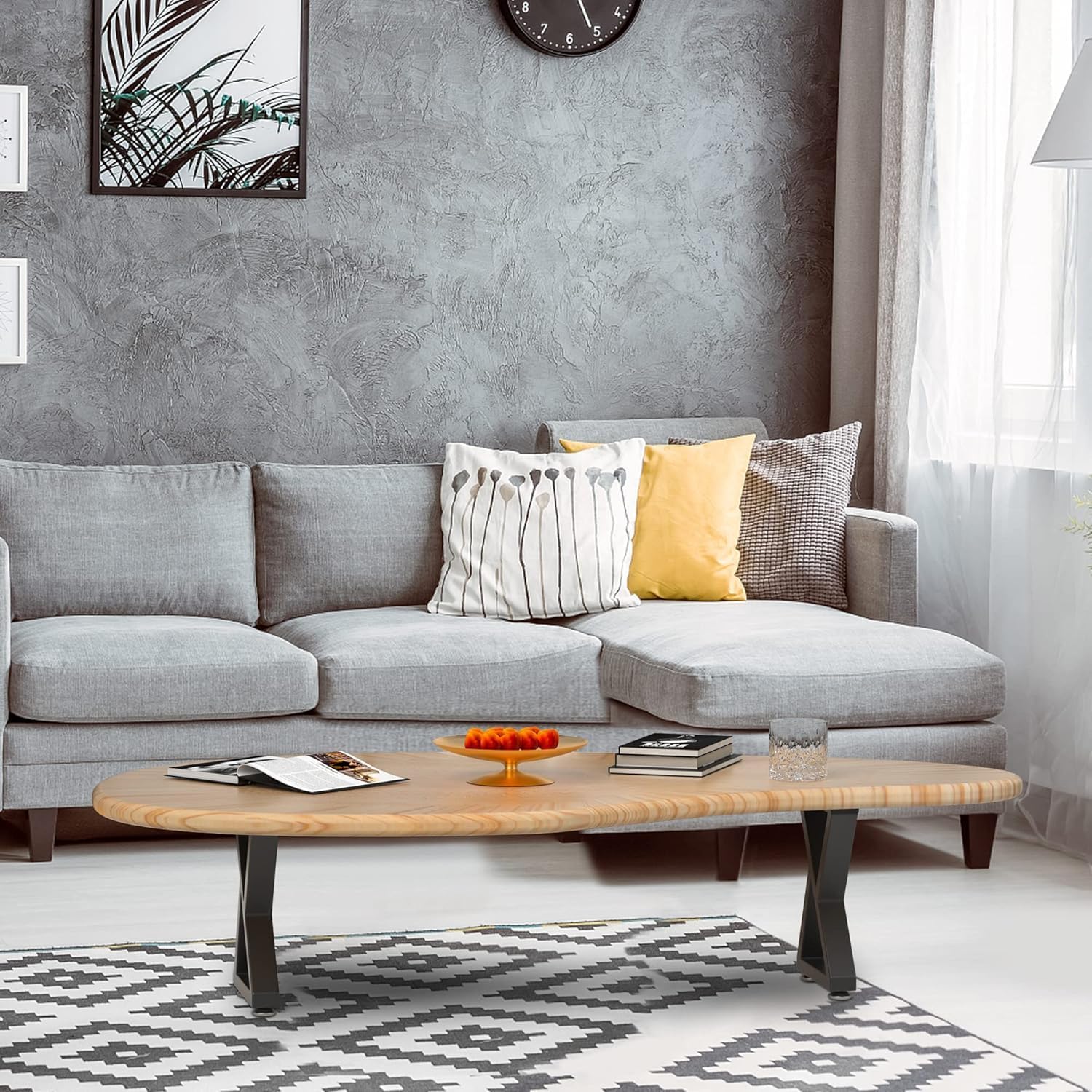 Detalle 2 de Likapop 28in Z-Type Metal Table Legs (Pair) with Adjustable Non-Slip Feet