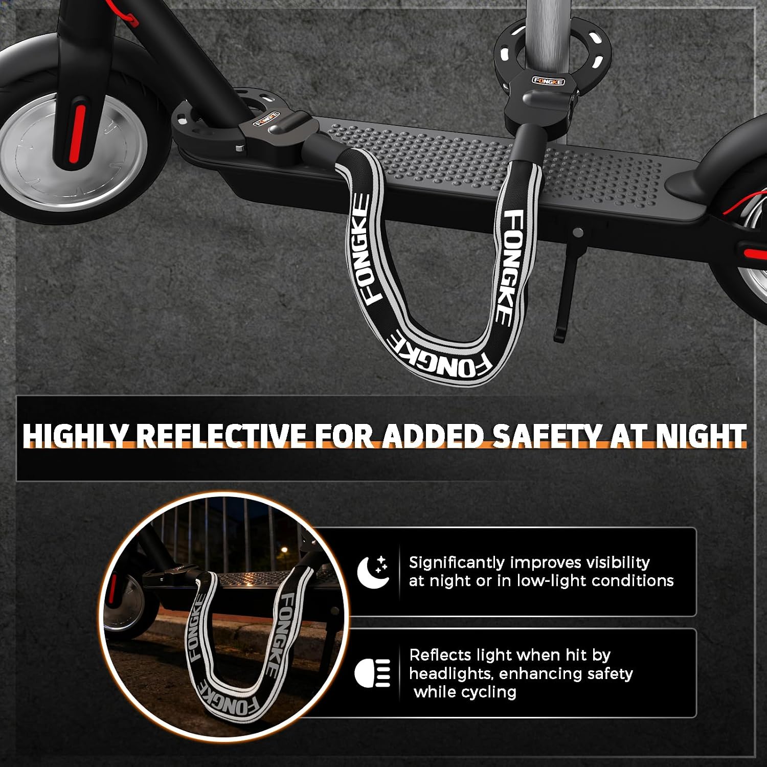 Detalle 2 de E Scooter Schloss 92 cm Kette für Roller