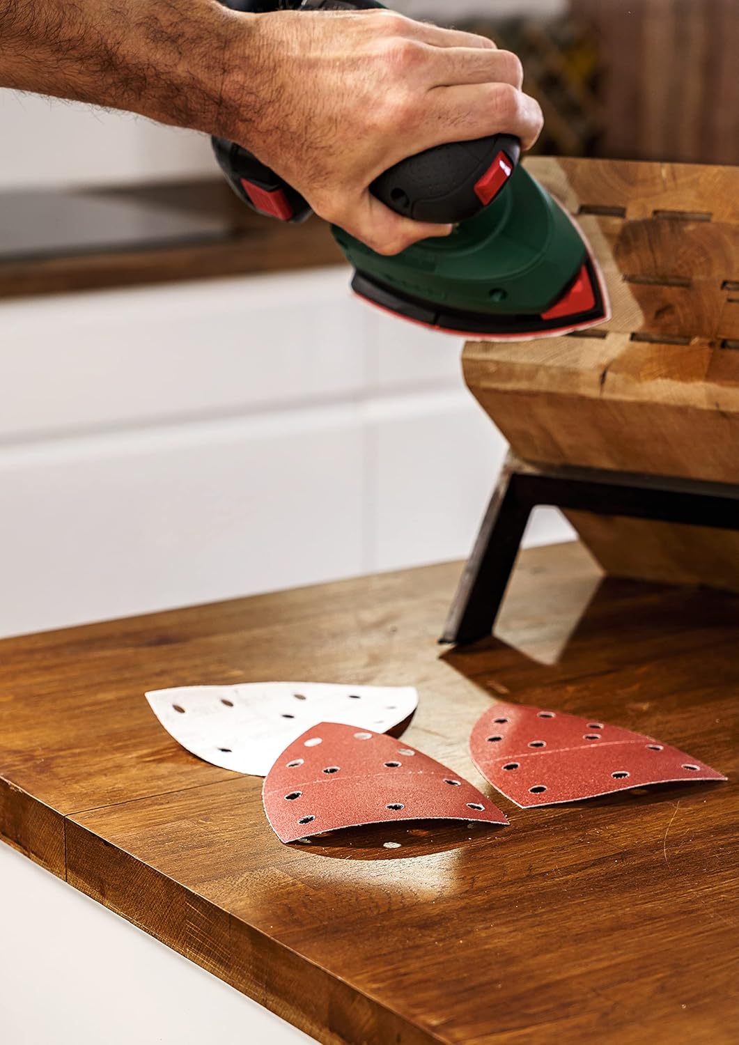 Thumbnail 2 de Bosch 25-tlg. Schleifblatt-Set für Multischleifer (102 x 62,93 mm, Körnungen 40/80/120/180, Klett, 11 Löcher) – 102 x 62 mm