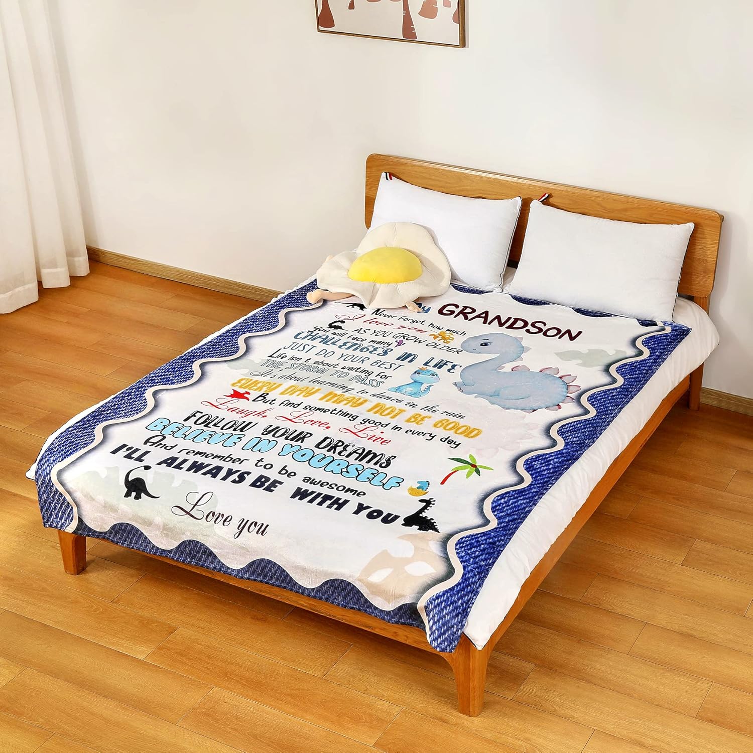 Thumbnail 3 de YunTu Dinosaur Throw Blanket for My Grandson (50'' x 60'')