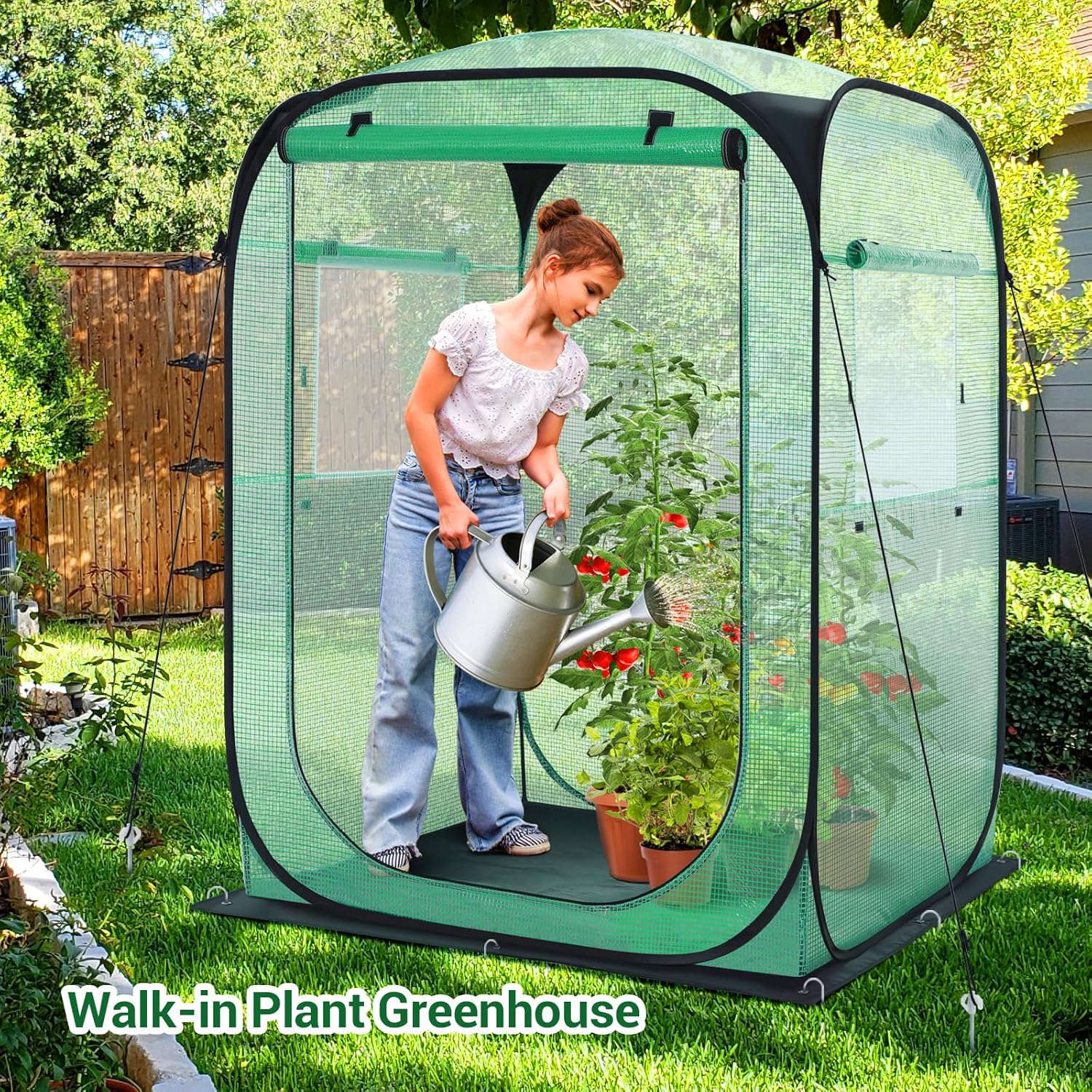 Detalle de Ohuhu Serra pop-up per pomodori: serra resistente e versatile, 122 × 122 × 162 cm