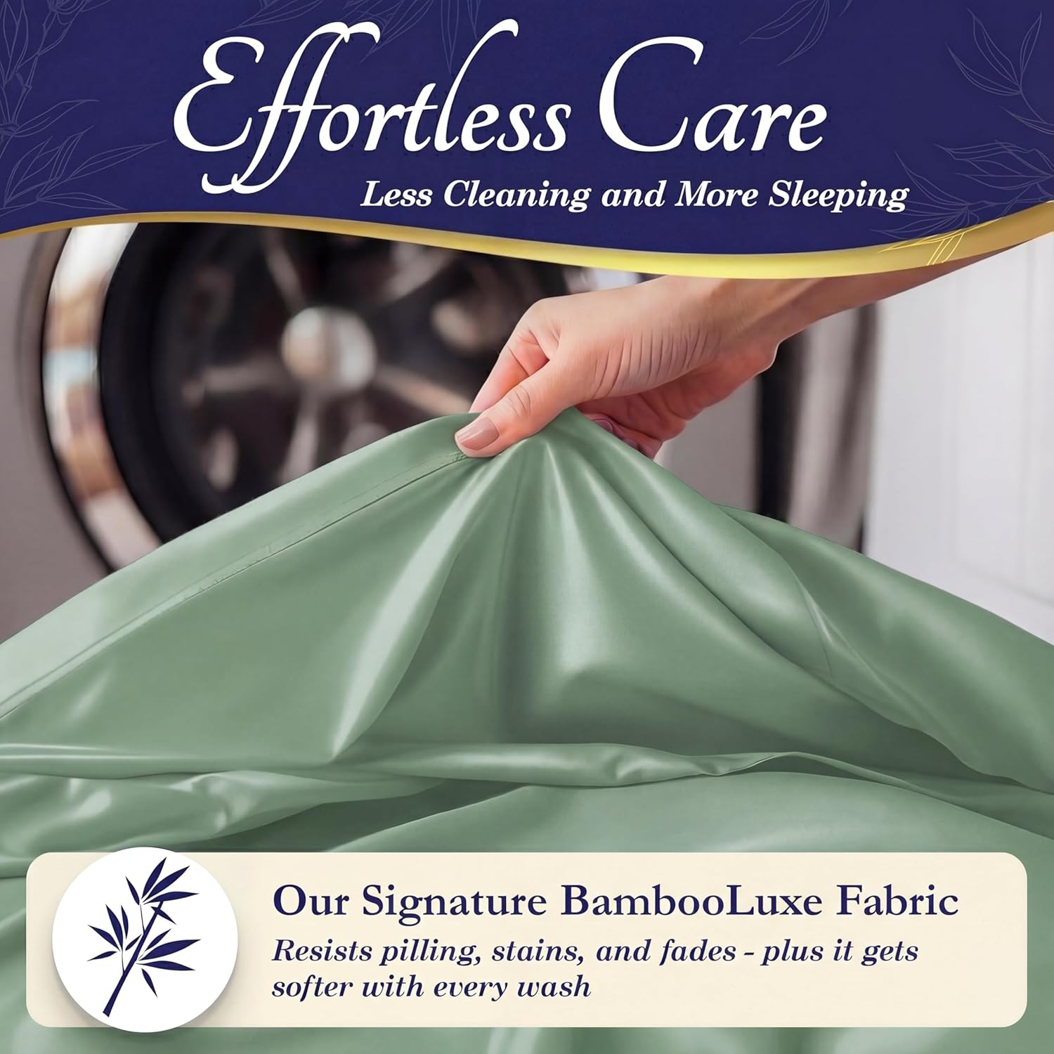 Thumbnail 5 de DECOLURE 100% Viscose Derived from Bamboo King Size Sheets (4-Piece) — Deep 17" Pockets, Sage Green