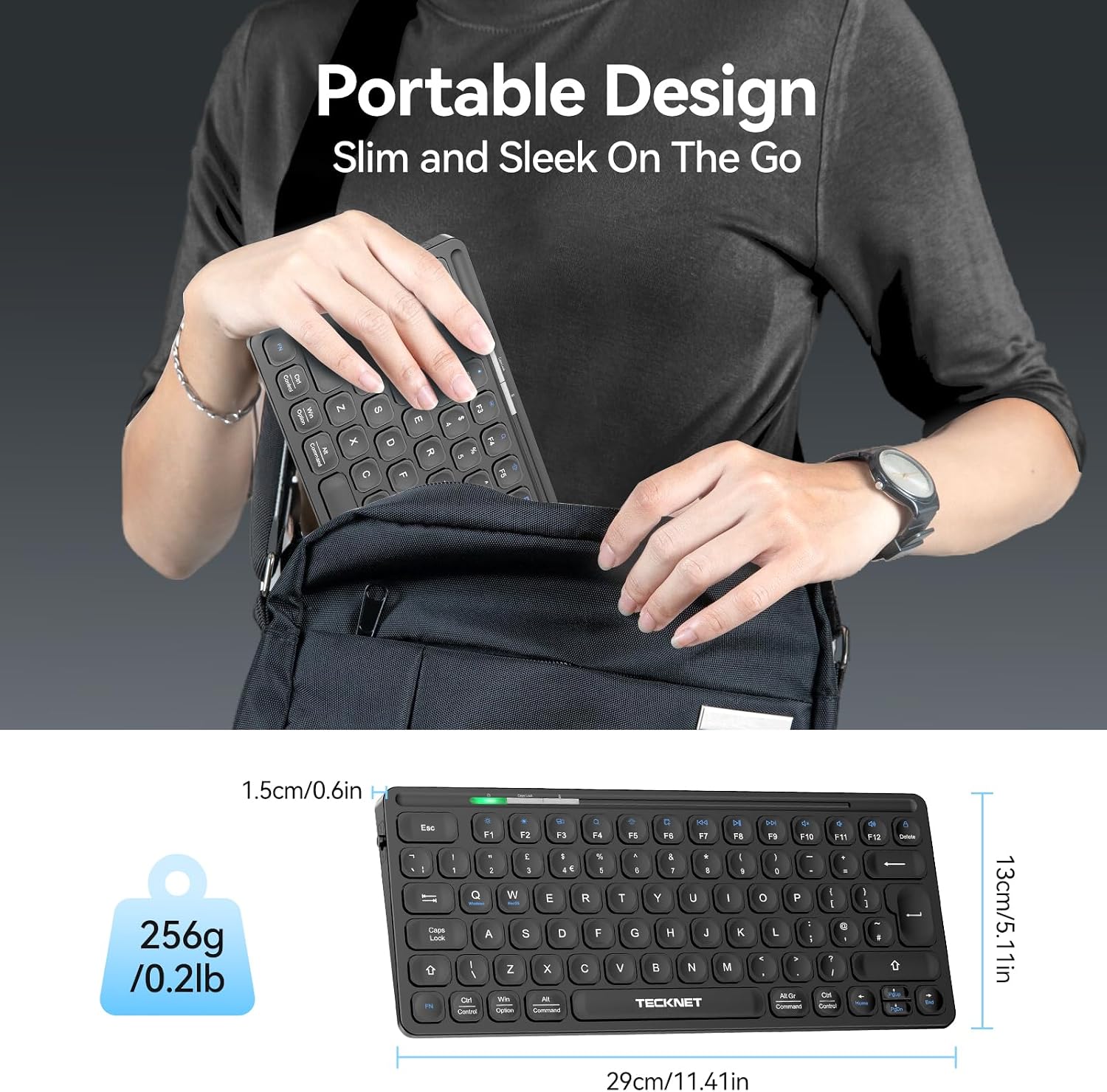 Thumbnail 4 de TECKNET Mini Wireless Keyboard 10-month battery