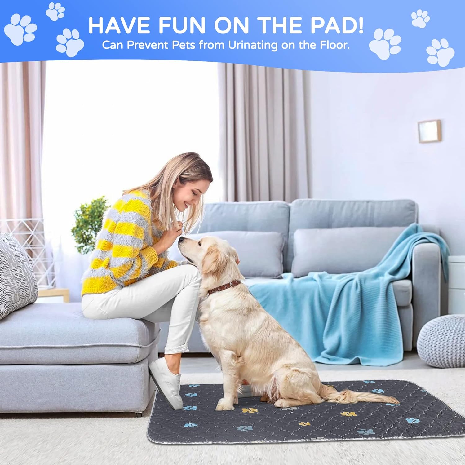 Thumbnail 1 de Aitmexcn Washable Puppy Pads (2 Pack) – Non-slip, Leak-proof and Reusable 60 x 90 cm