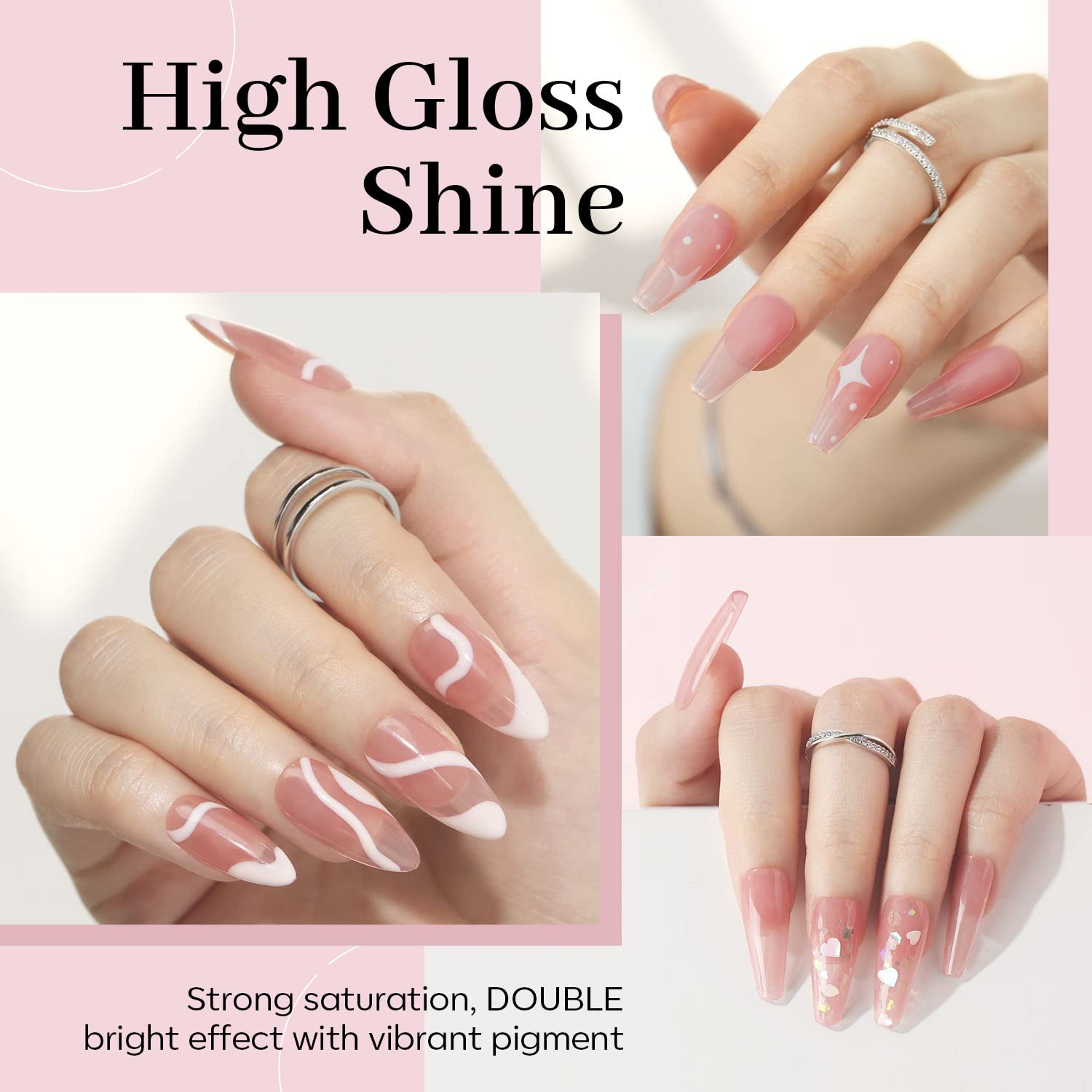 Thumbnail 2 de Modelones Pink Jelly Nude Gel Nail Polish (15ml) for French Tips & Home Manicures