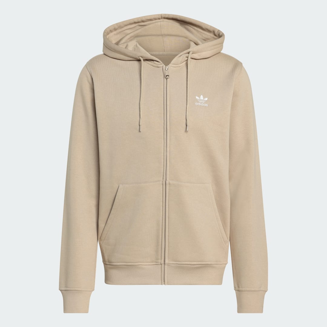 Detalle 2 de Chaqueta con capucha Trefoil Essentials de Adidas — Beige