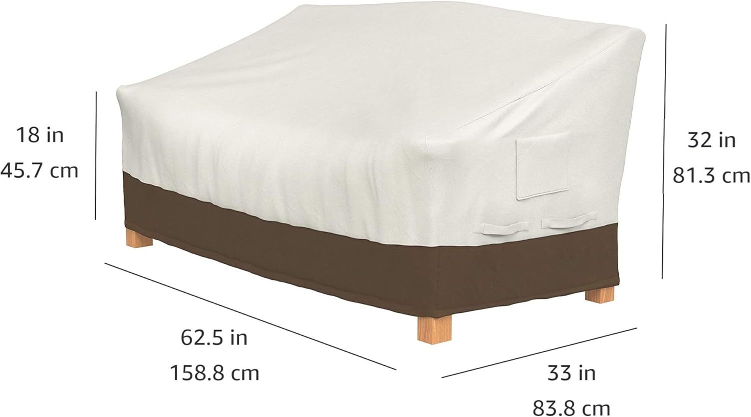 Detalle de Amazon Basics 3 Seater Bench Cover, Beige + Tan