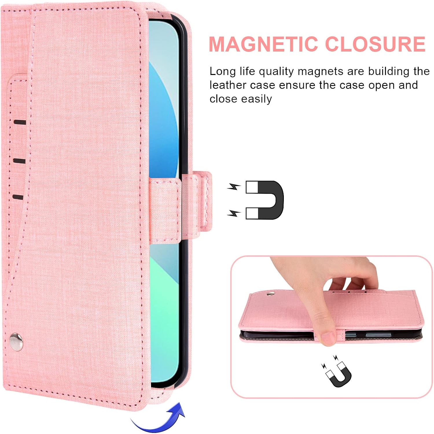 Thumbnail 4 de Asuwish iPhone 13 6.1 Wallet Case with Tempered Glass Screen Protector and Leather Magnetic Flip Cover