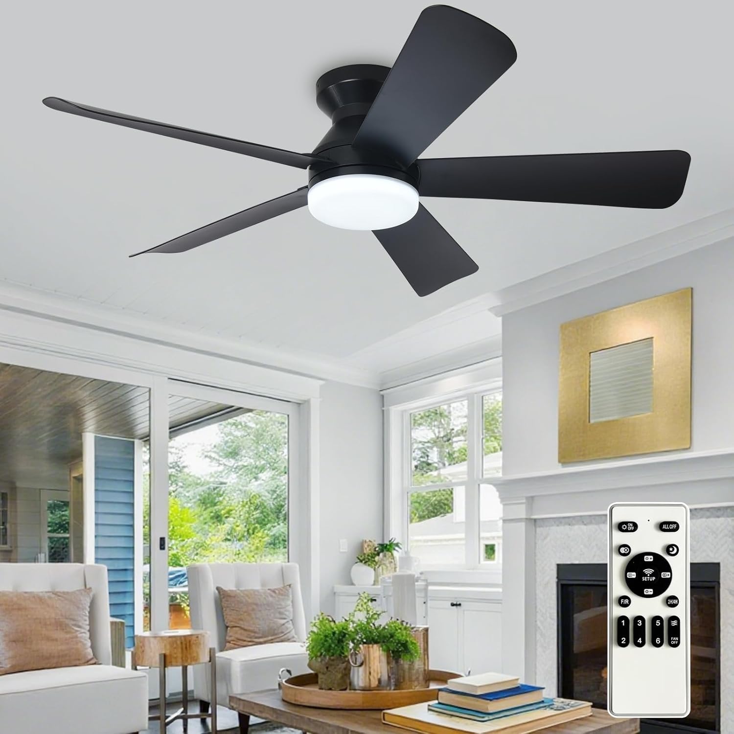 Detalle de Depuley 42-Inch Black Ceiling Fan Light