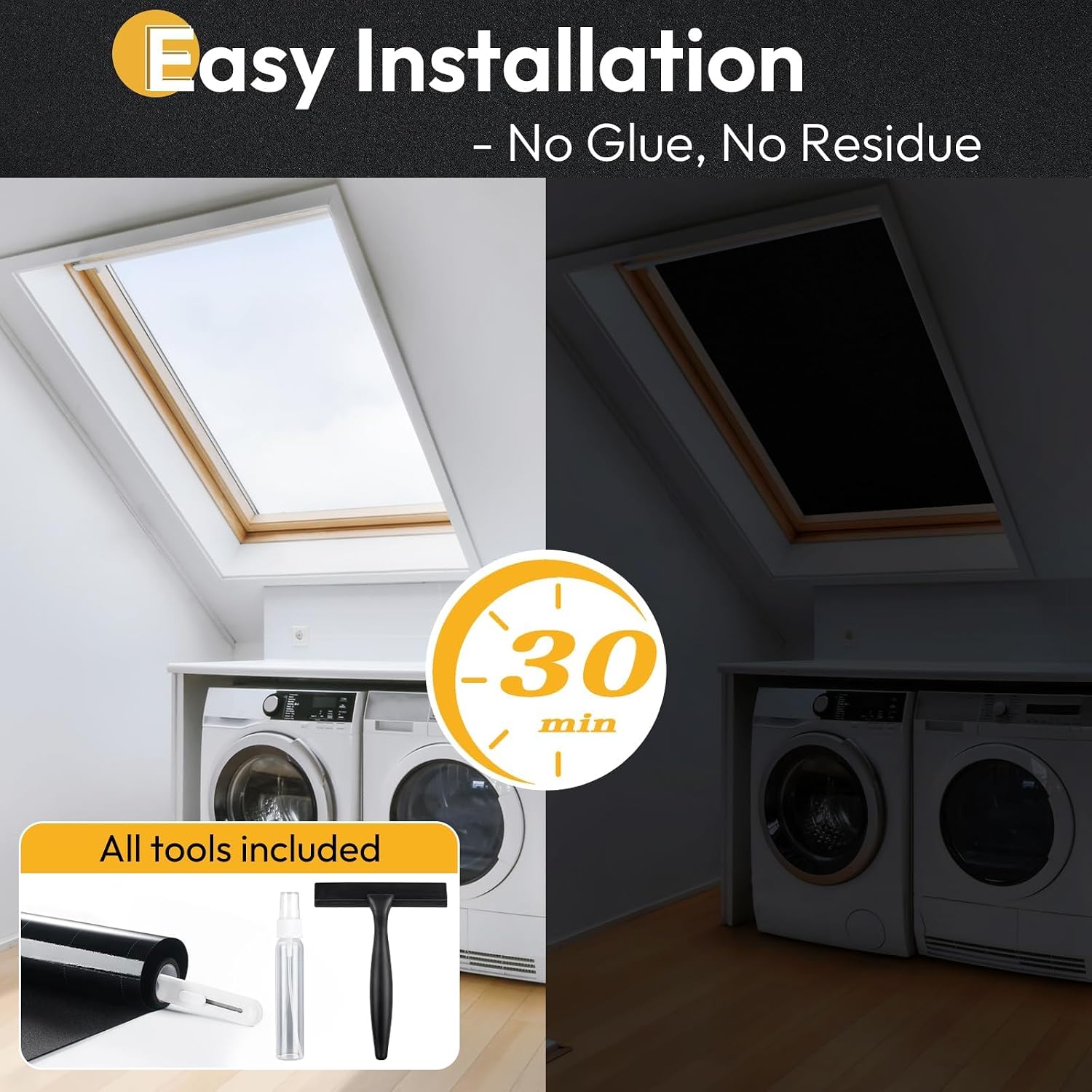 Detalle 1 de rabbitgoo Blackout Window Film 17.5 x 78.7 in.