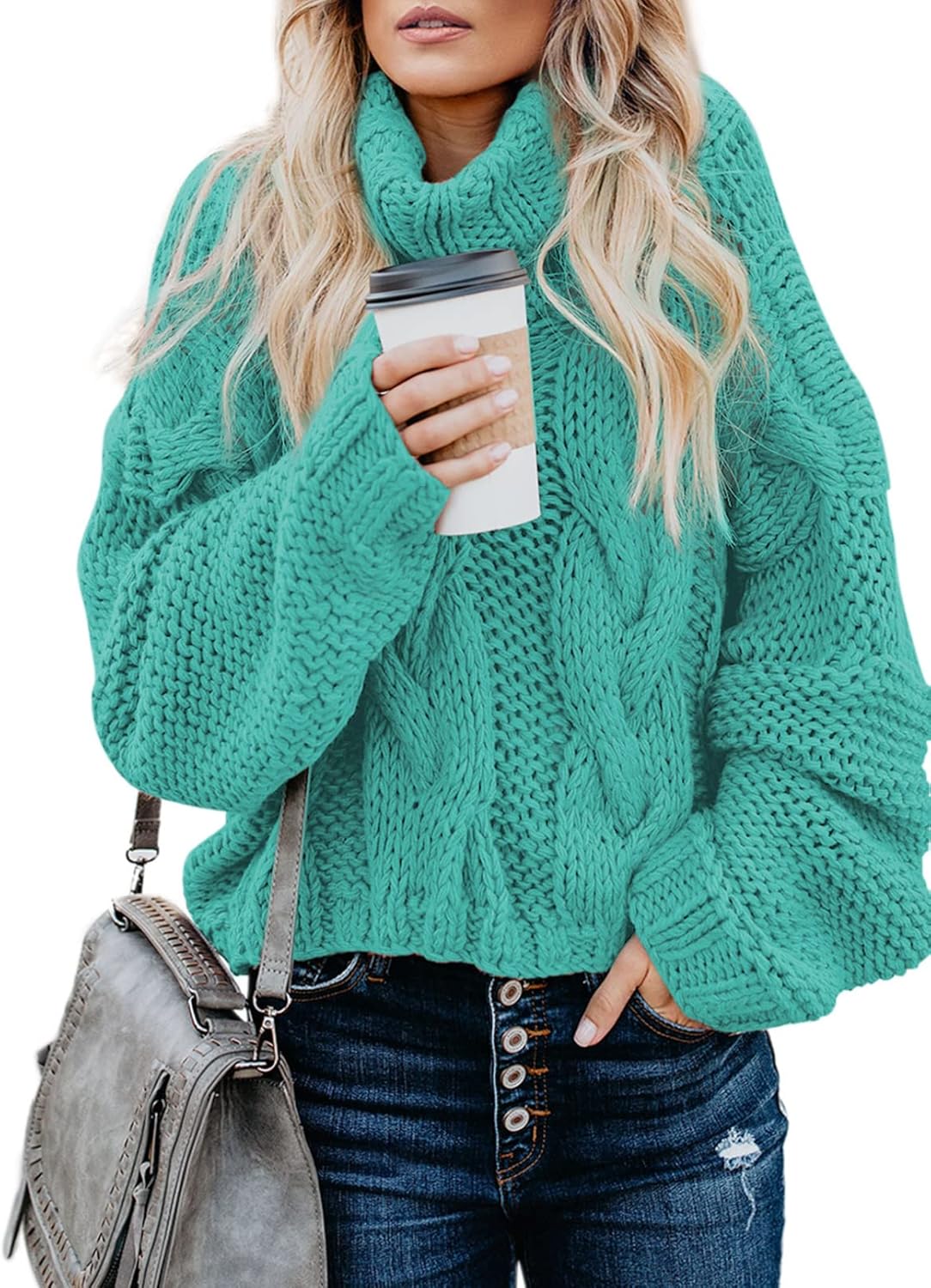 Thumbnail 4 de Dokotoo Womens 2025 Turtleneck Balloon Sleeve Sweater