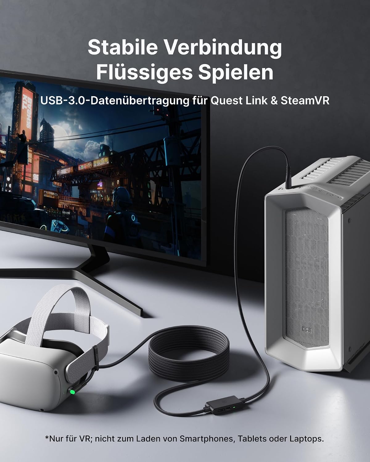 Detalle de INIU Link Kabel 5 m USB‑C VR‑Datenkabel für Quest/PC