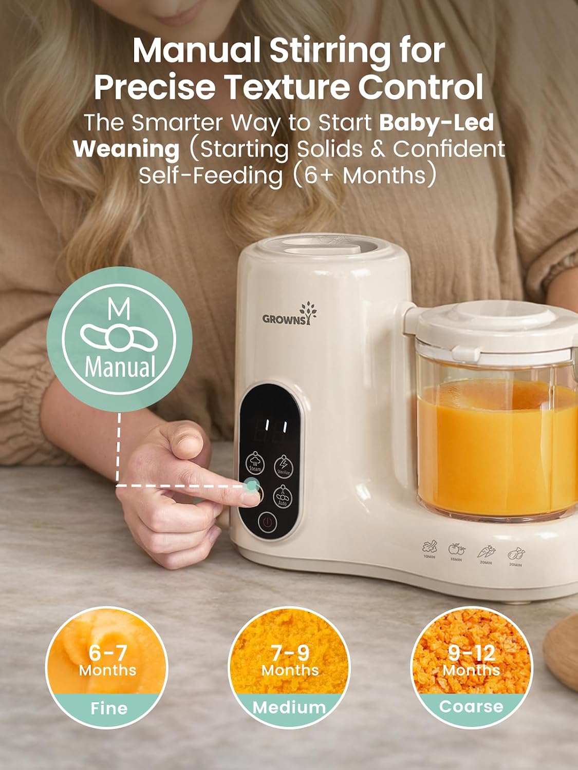 Detalle 2 de Grownsy Baby Food Maker with Tritan Bowl