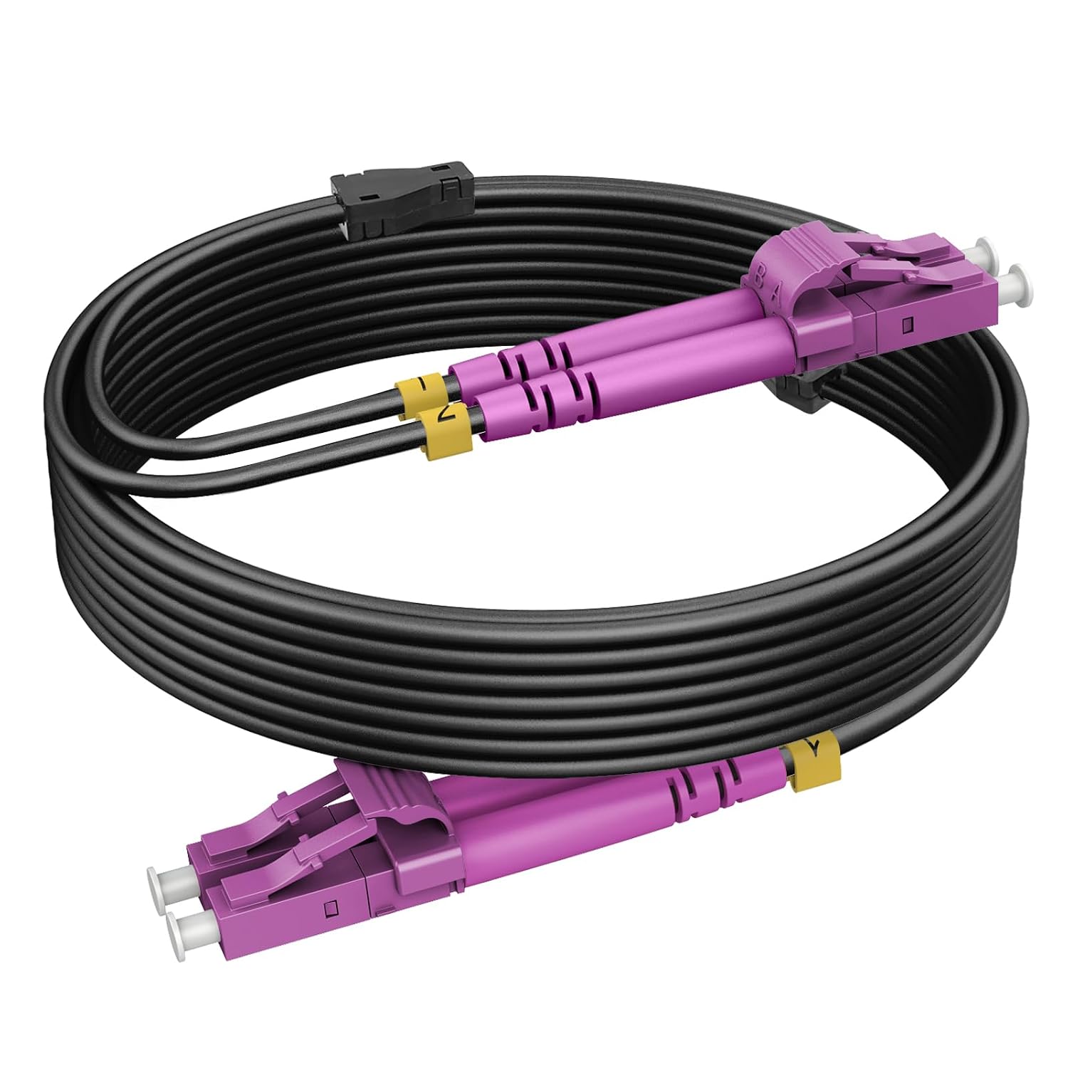 Detalle de RamboCables 100 m gepanzertes OM4 Glasfaser-Kabel LSZH (LC auf LC) Duplex, multimode