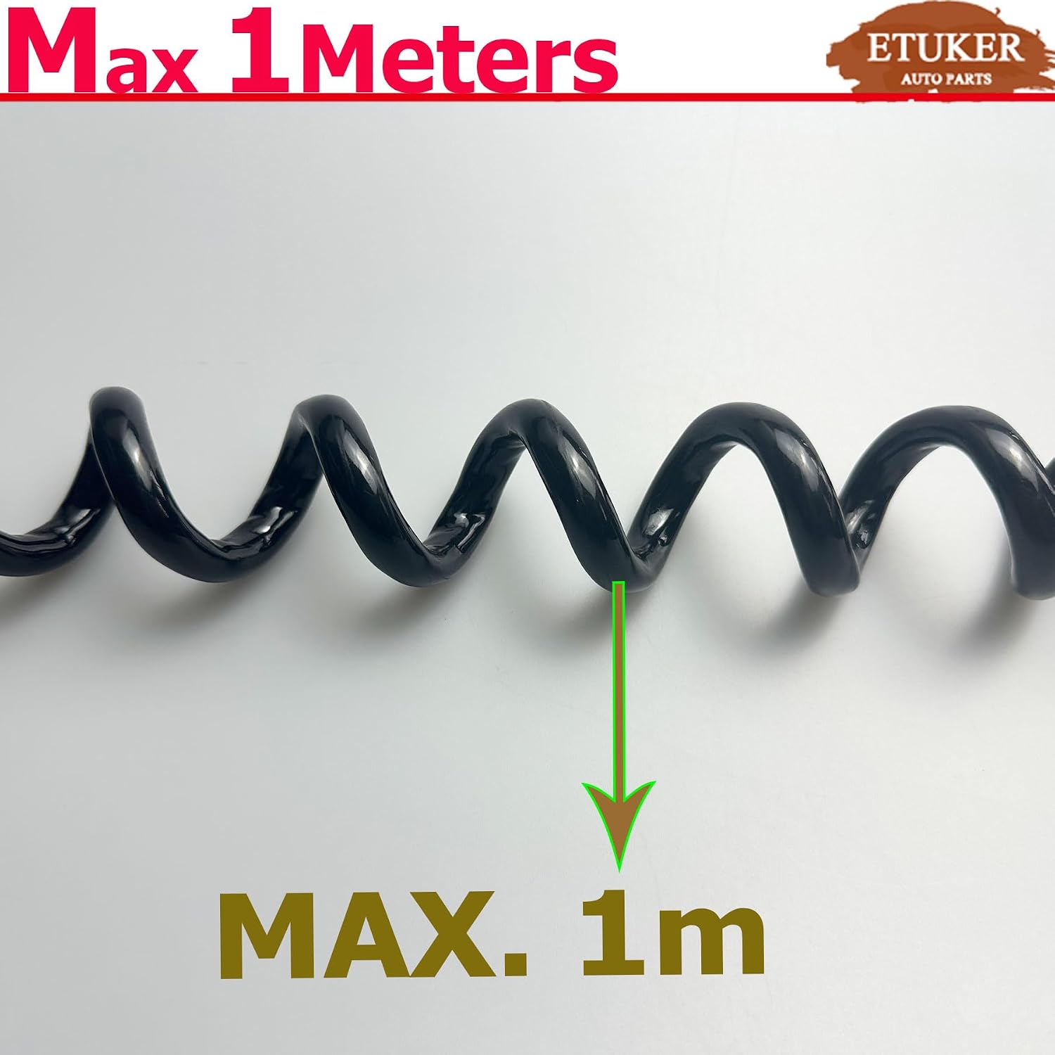 Detalle de ETUKER 13-pin 1.1m Trailer Extension Spiral Cable (male to female) for 12V towbar wiring