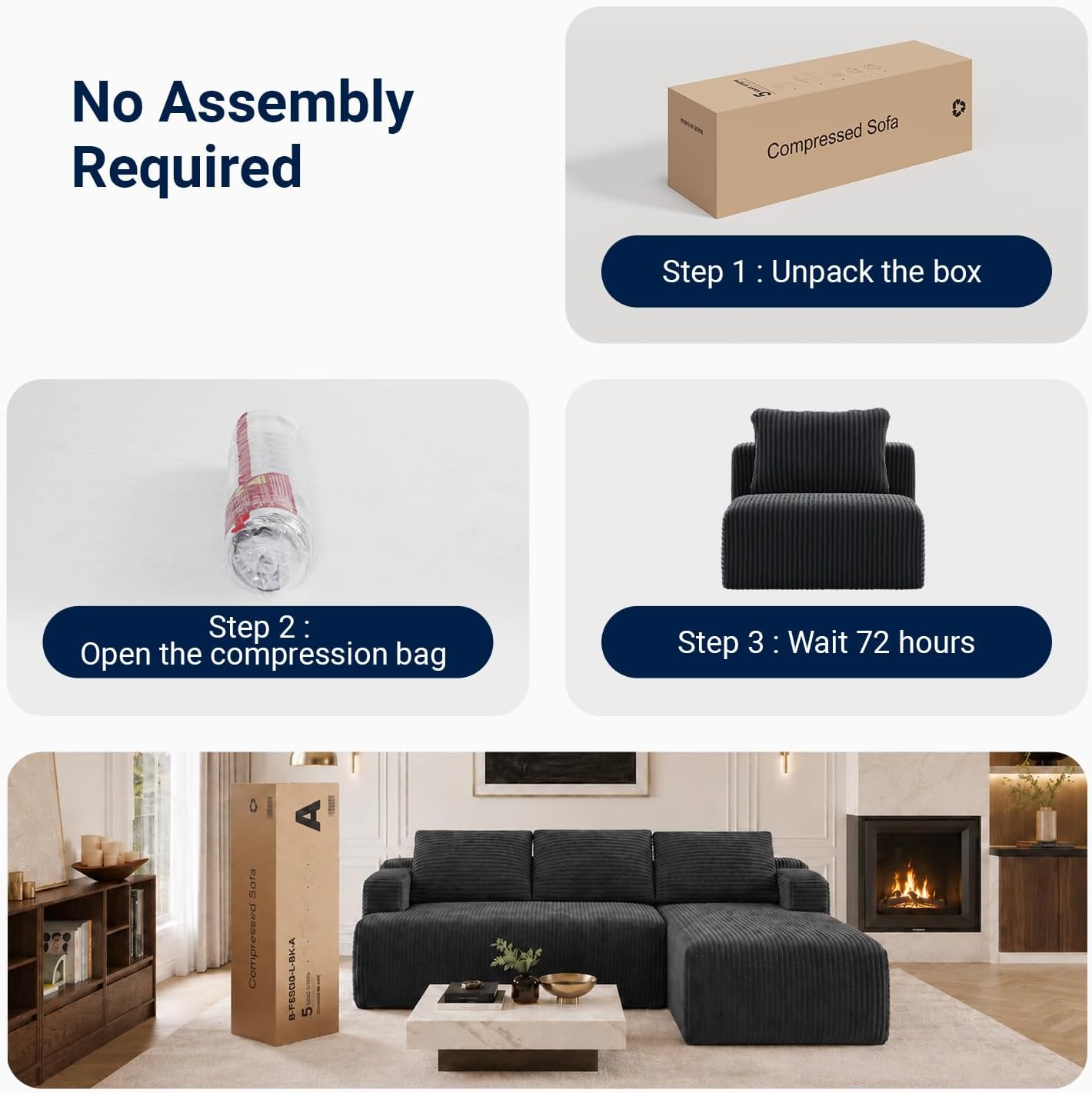 Thumbnail 6 de Avenco Modular Sectional Sofa, 118" U-Shape
