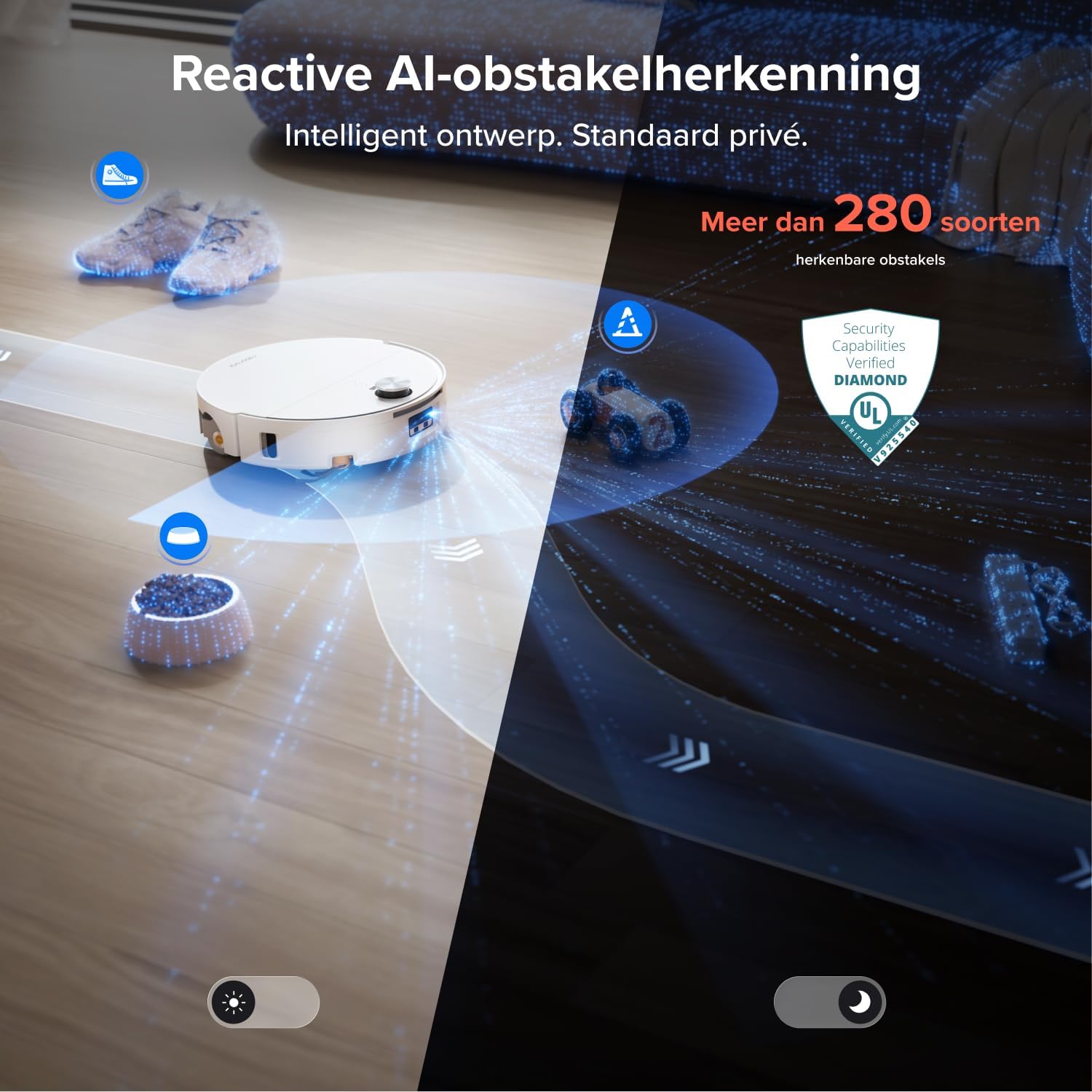 Detalle 2 de roborock Qrevo Edge 2 Flow robotstofzuiger met SpiraFlow 2.0 en AI