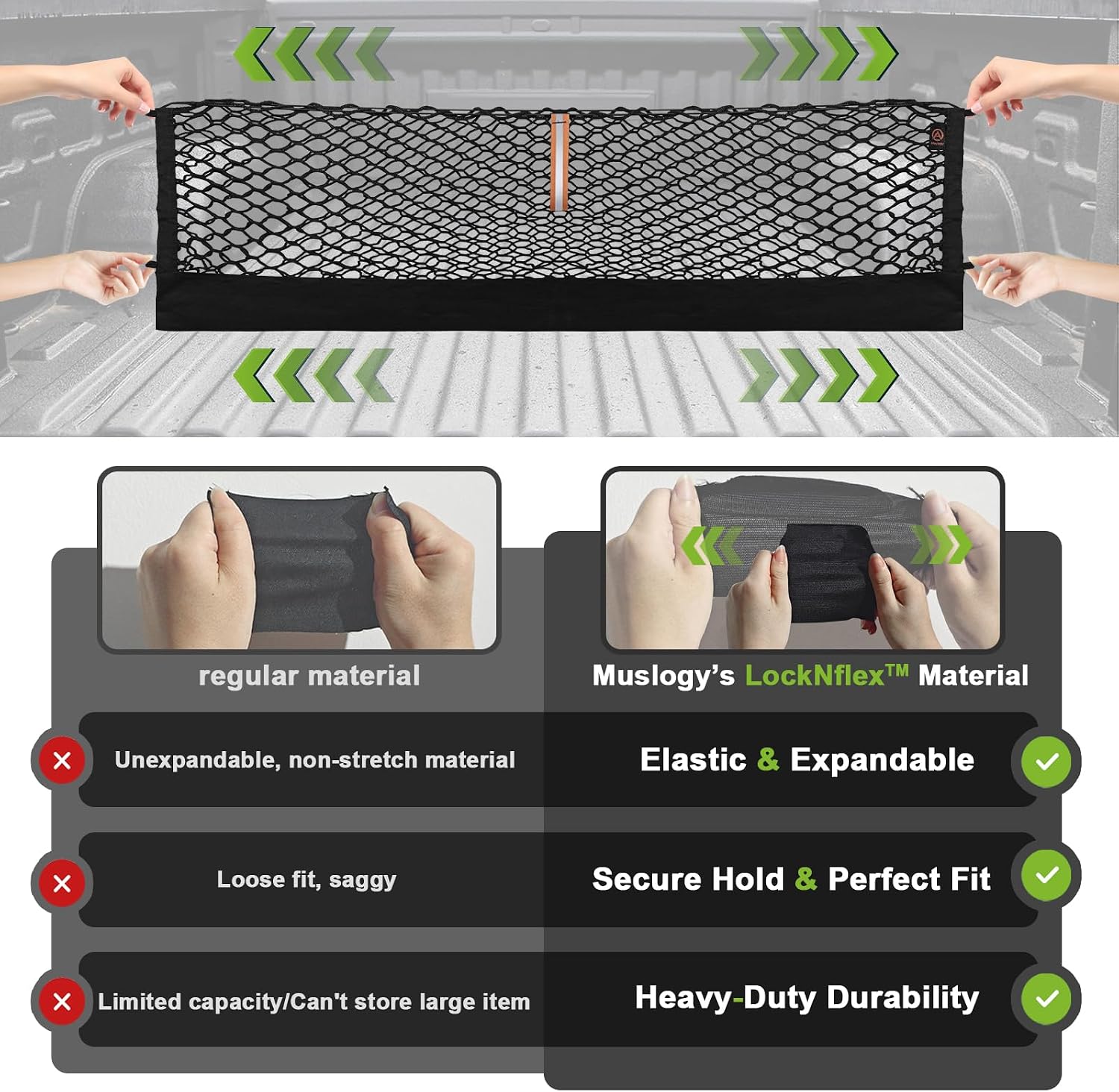 Detalle de Muslogy Ford F-150 Truck Bed Cargo Net and Trunk Netting