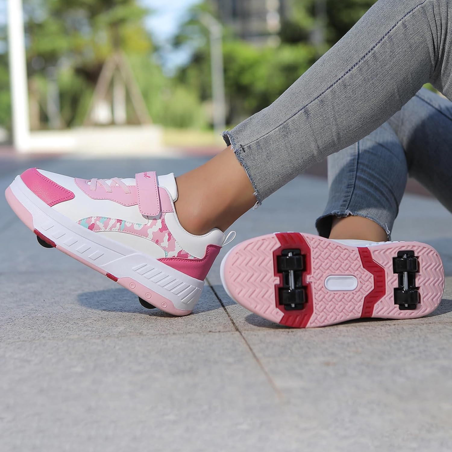 Thumbnail 1 de YINGCSM Rollschuhe 2-in-1 mit Rollen für Kinder (Sneaker-Design)