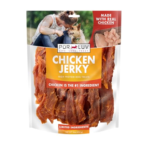 Detalle de Pur Luv Chicken Jerky Dog Treats (16 oz) — Real Chicken Breast, High Protein & Long-Lasting Chew
