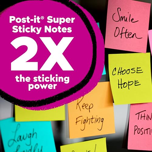 Detalle de Post-it Super Sticky Notes 3 x 3 in, Supernova Neons (24 Pads)