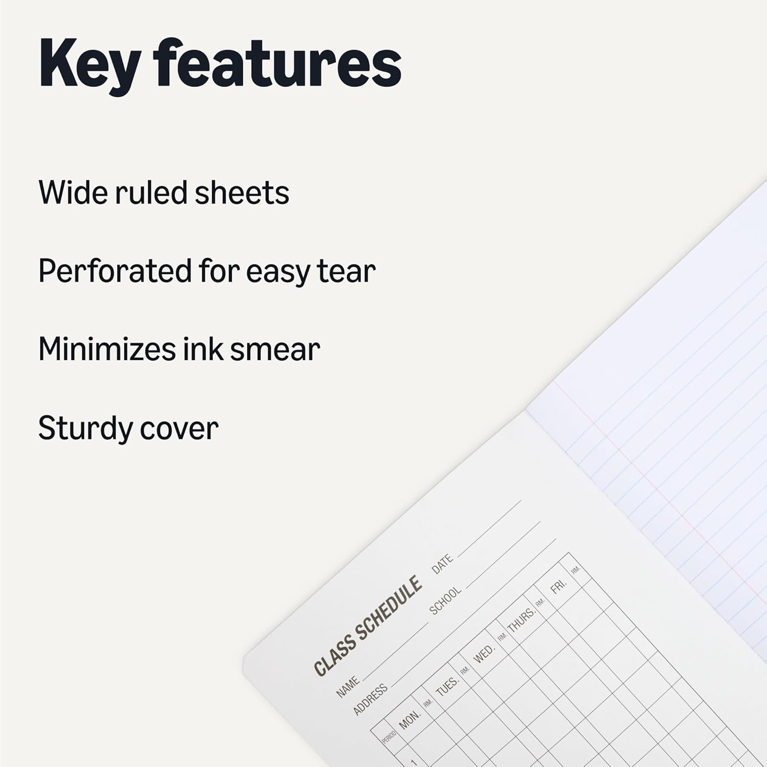Thumbnail 1 de Amazon Basics 12-Pack Wide-Ruled Composition Notebooks, Marble Black, 100 Sheets Each (9.75 x 7.5 inches)