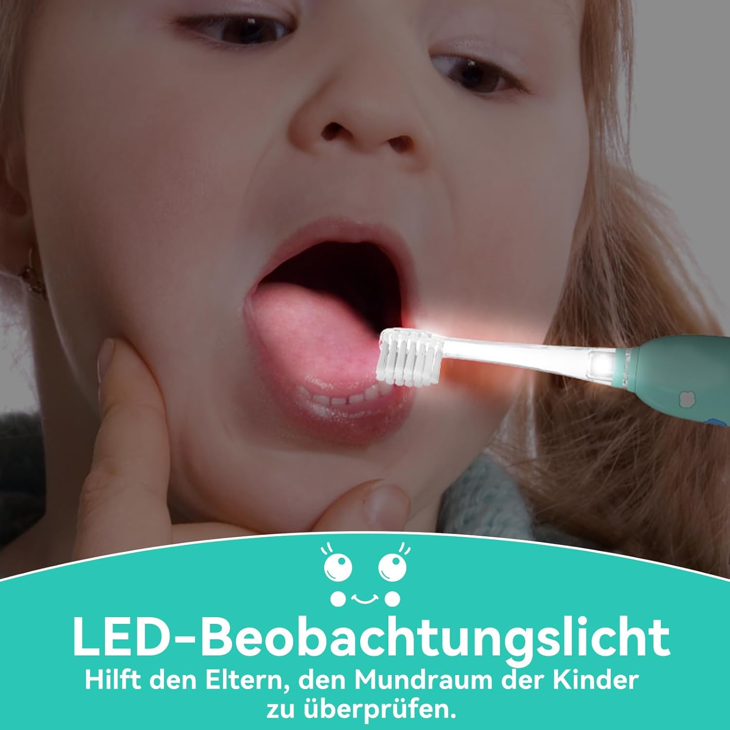 Thumbnail 4 de Seago Elektrische Zahnbürste für Kinder 0–6 Jahre SG2139 (Dunkelblau) mit LED, Smart Timer und 8 Ersatzbürsten