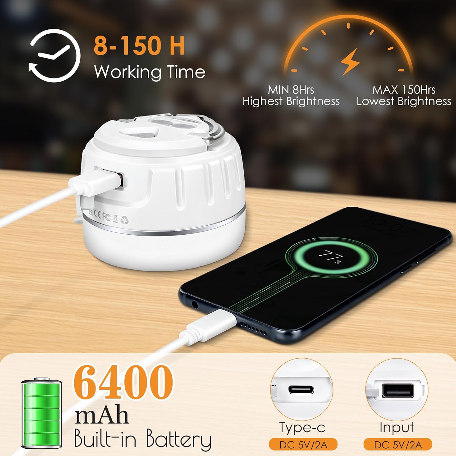 Thumbnail 4 de Lanktoo Rechargeable Camping Lantern with Remote Control