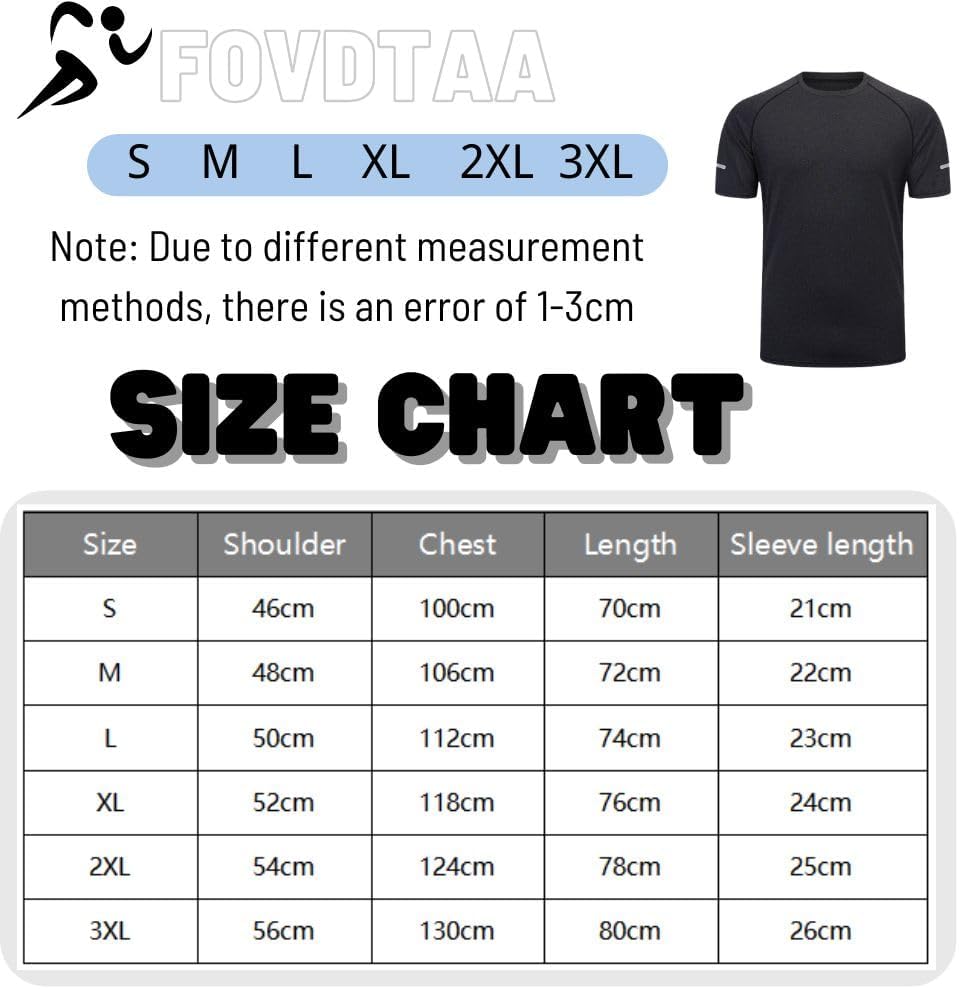 Detalle de fovdtaa 5 Pack Men's Short Sleeve Gym T-Shirt