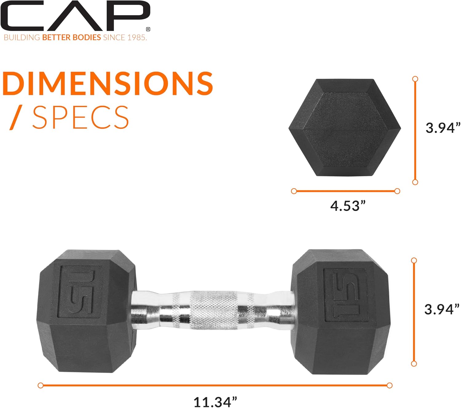Detalle 2 de CAP Barbell Coated Hex Dumbbell 10 lb ๐