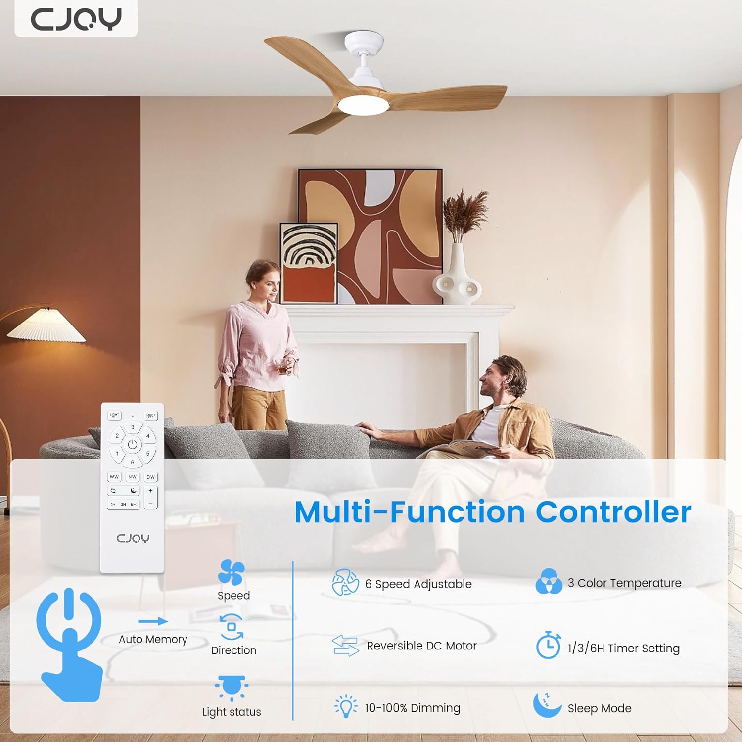 Thumbnail 6 de CJOY 42-Inch Ceiling Fan with Lights and Remote