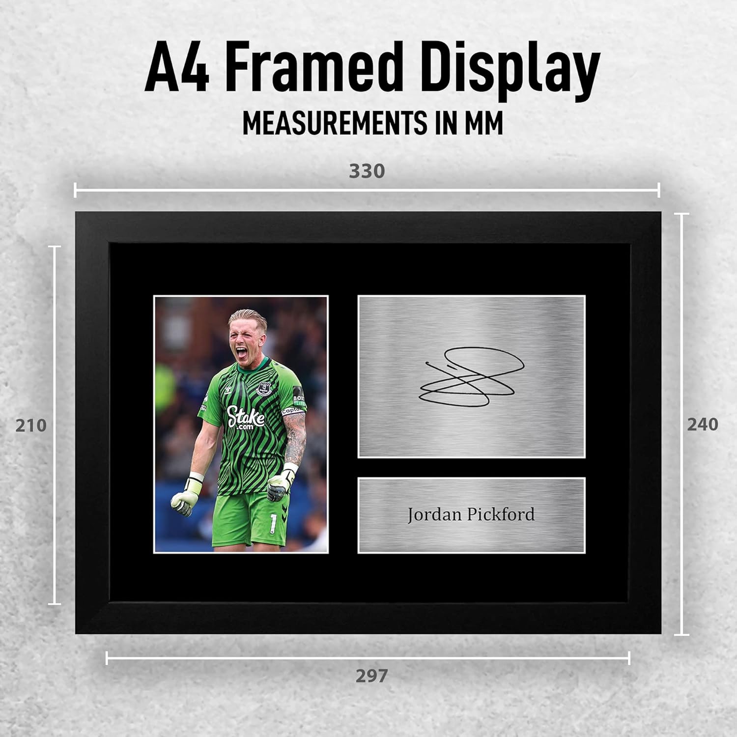 Thumbnail 1 de HWC Trading FR A4 Jordan Pickford Everton framed signed autograph photo picture (A4)