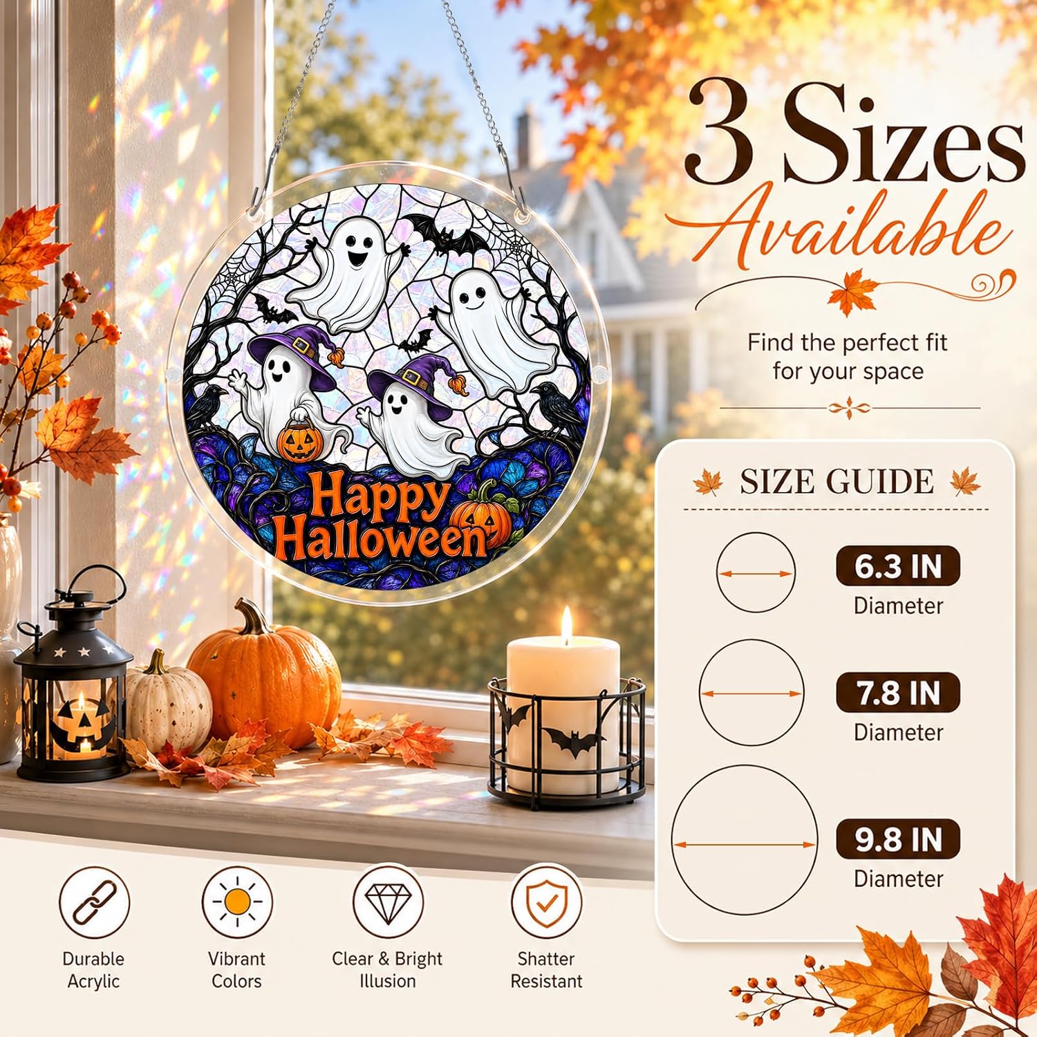 Detalle 2 de Halloween Acrylic Suncatcher, 7.8-Inch