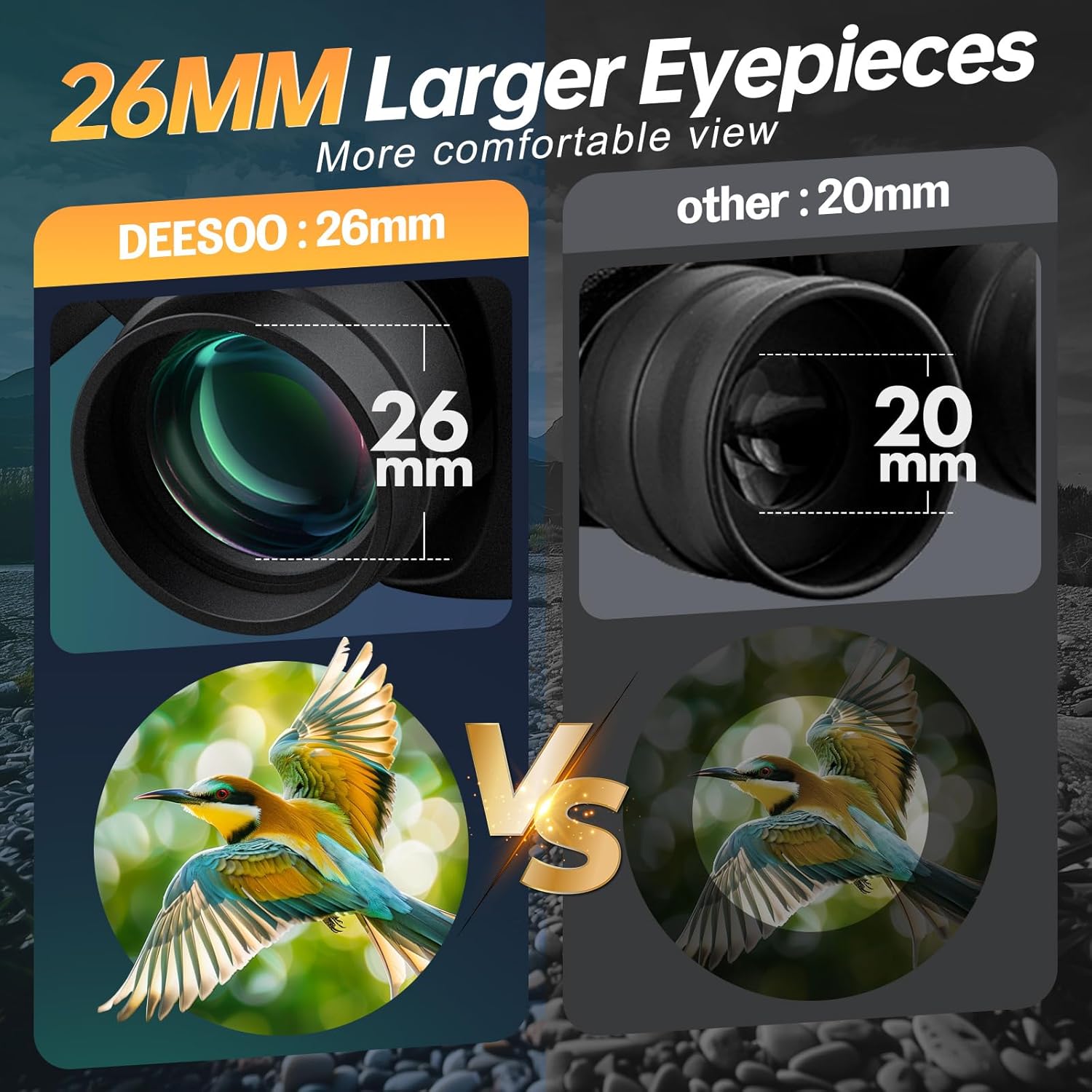 Thumbnail 2 de Jumelles pour adultes haute puissance 20 x 52 HD – grande vue, faible lumière, observations (oiseaux, chasse, étoiles, voyage)