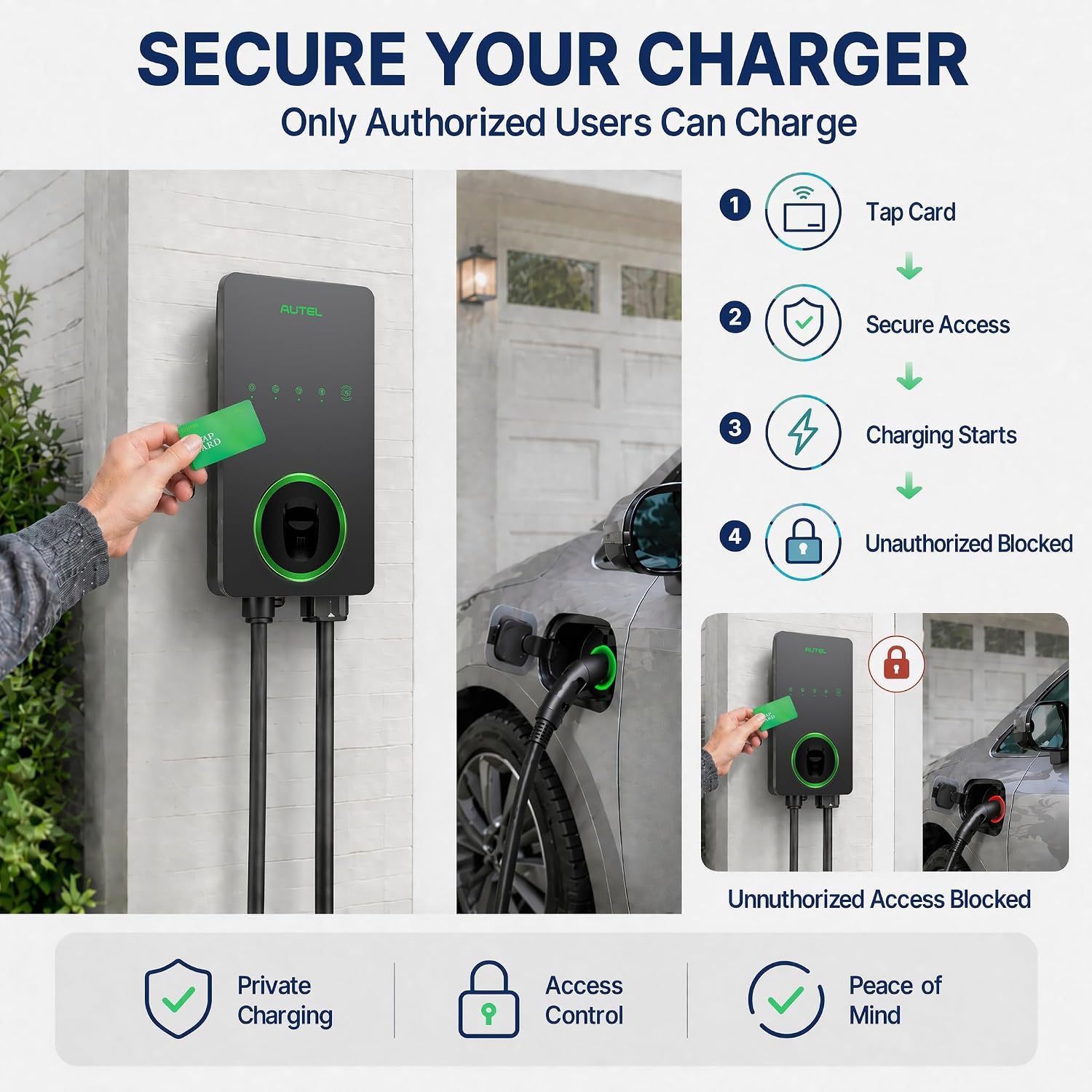 Thumbnail 5 de Autel Level 2 Home Smart EV Charger (NACS) with 25-Foot Cable — Up to 50Amp, Hardwired 240V