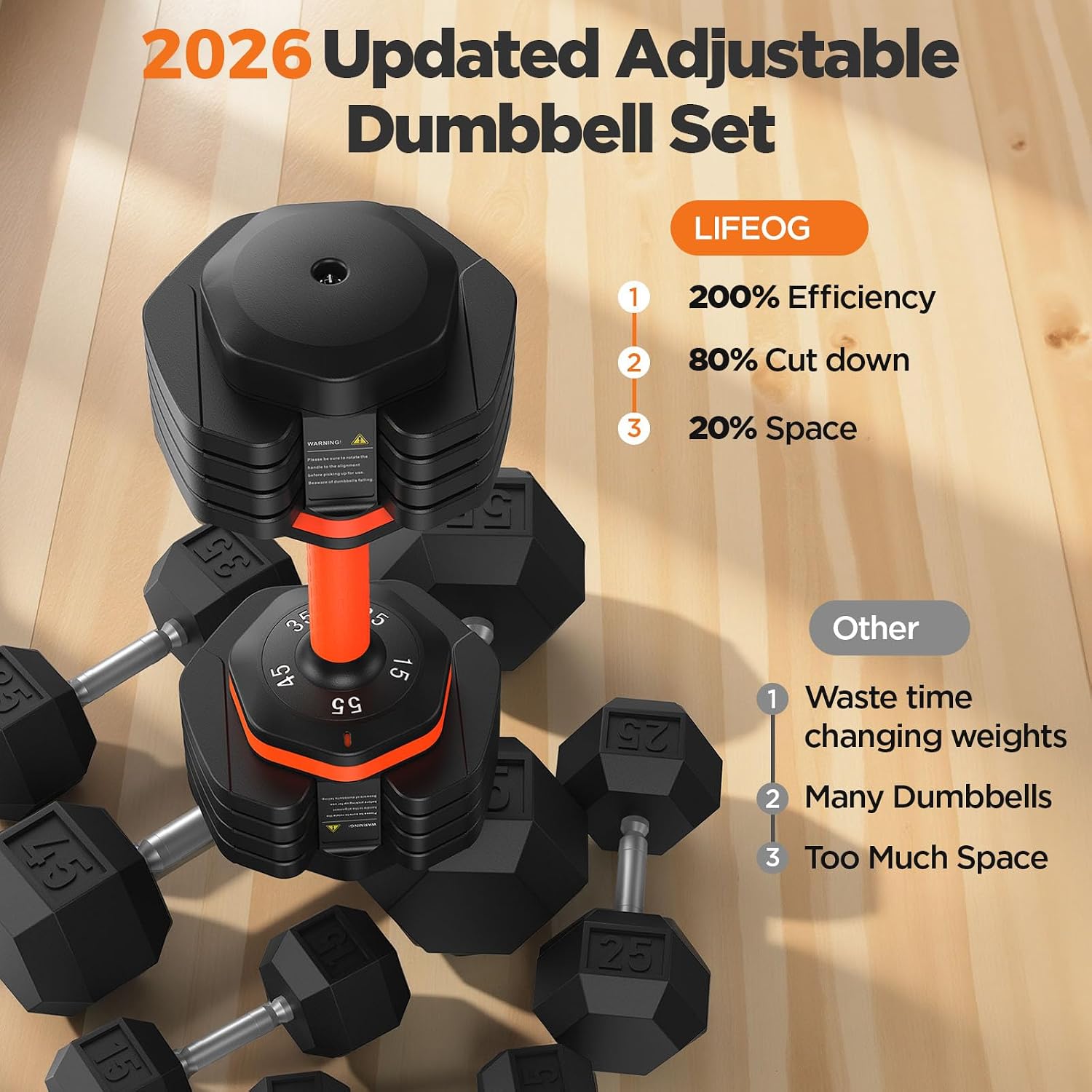 Detalle 2 de Adjustable Dumbbell Set, 5-in-1