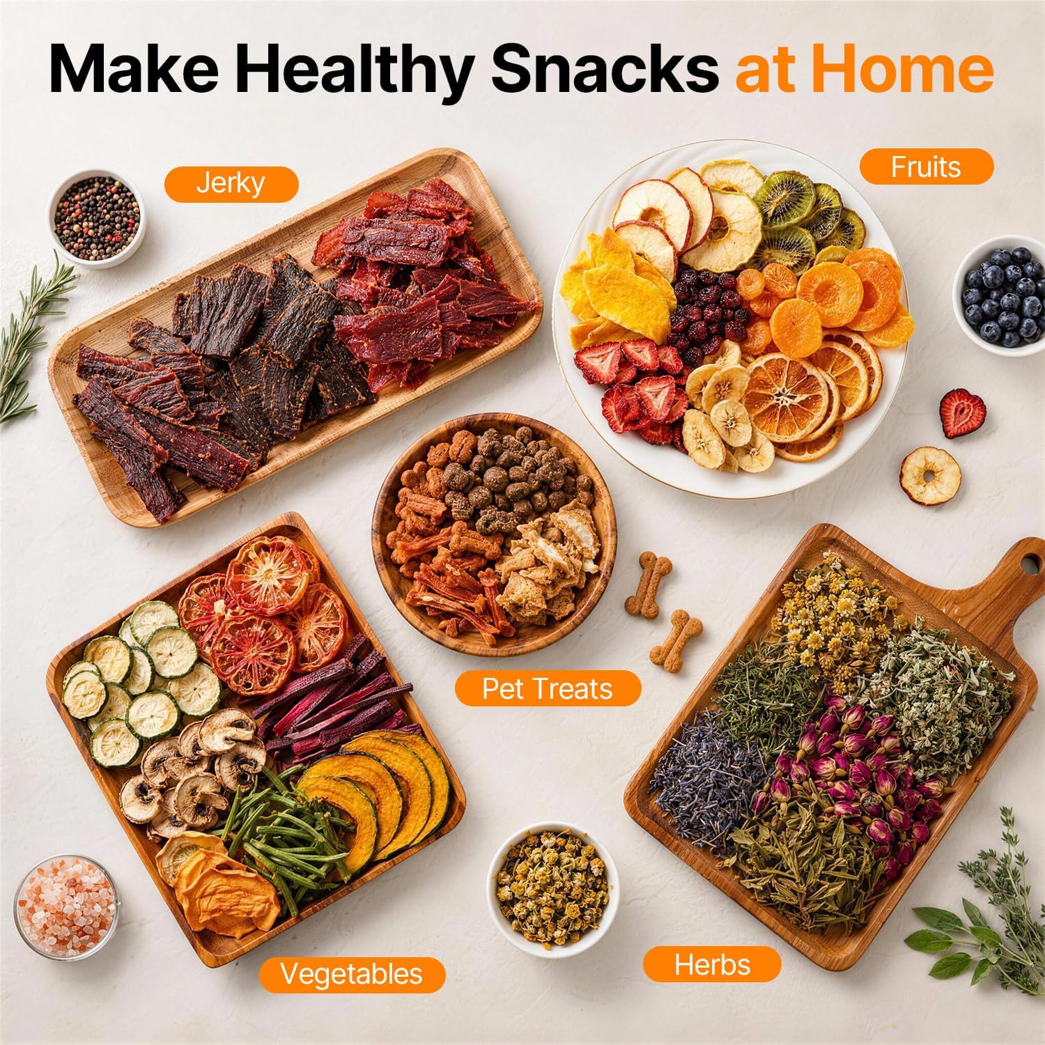 Thumbnail 6 de HOPERAN 12-Tray Food Dehydrator: Stainless Steel, Digital Temp & Time, BPA-Free